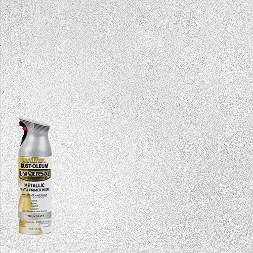 Image of Rust-Oleum 245220-6PK Universal All Surface Metallic Spray Paint, 11 oz, Titanium Silver, 6 Pack