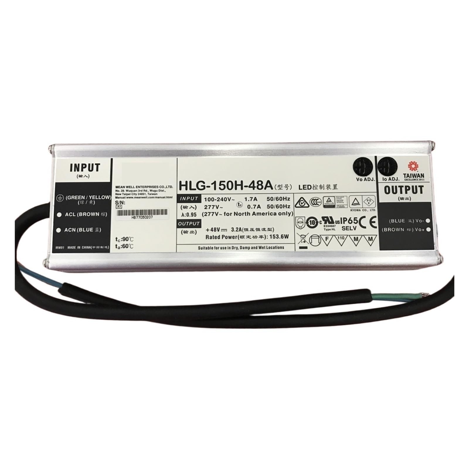 BRODEFUP HLG-150H HLG-150H-12A HLG-150H-15A HLG-150H-24A HLG-150H-36A HLG-150H-48A 150W Constant Voltage + Constant Current(HLG-150H-48A)