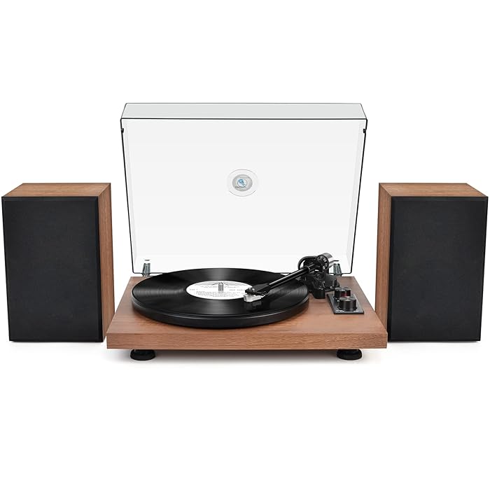 Buy Vinyl Record Player with Bookshelf Speakers HiFi System Wireless
