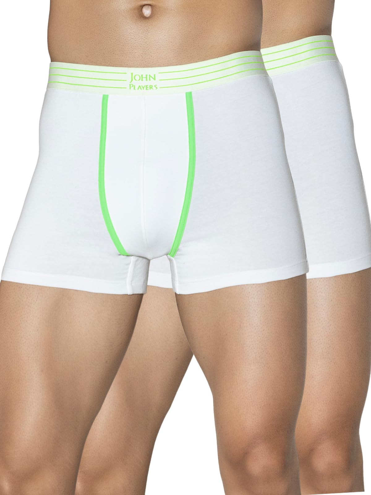 john players Pack of 2 Cotton Trunks Underwear for Men with Striped Waistband-picture-18