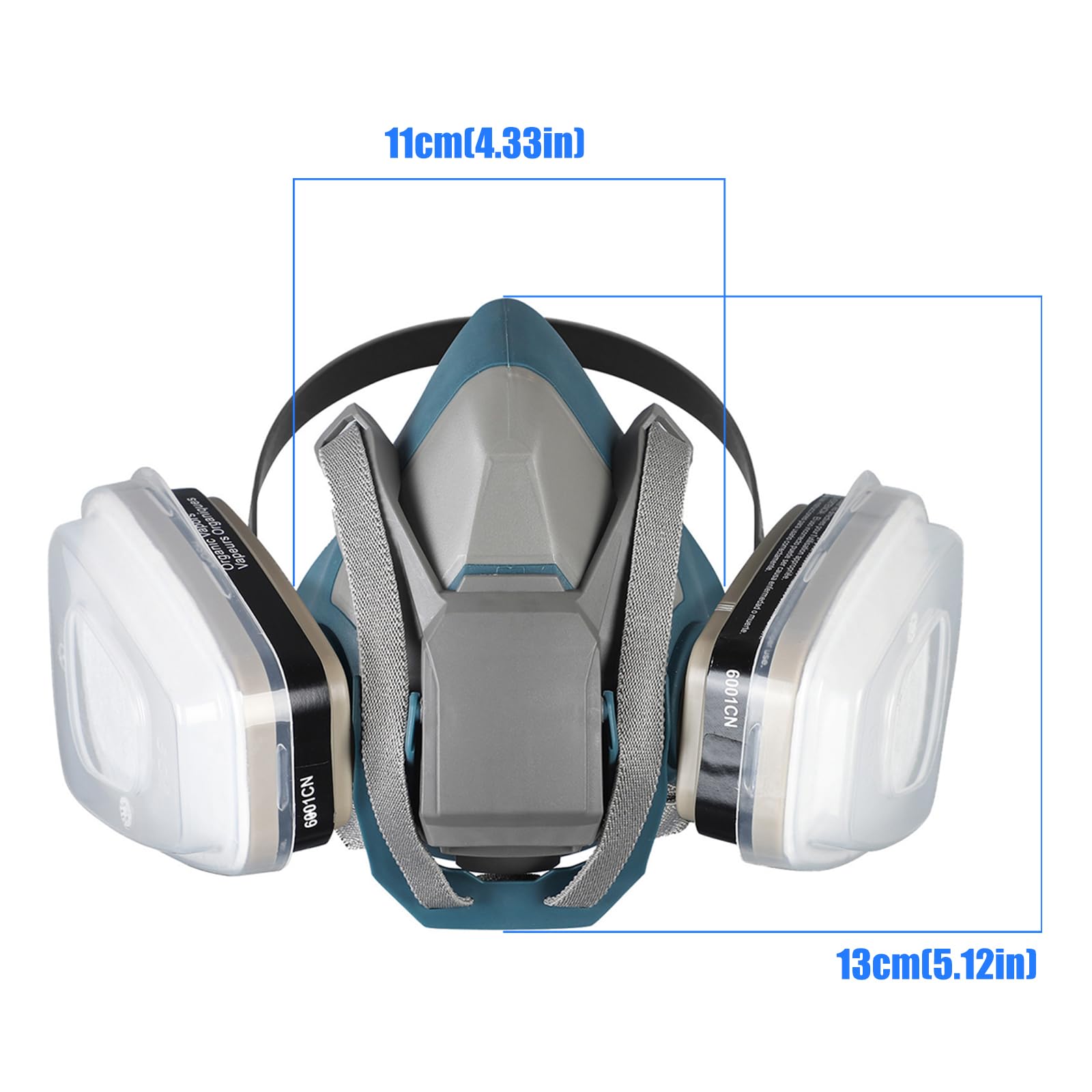 Masque respiratoire complet avec cartouches filtrantes et lunettes Masque respiratoire réutilisable pour la sécurité industrielle Protéger le visage anti-buée
