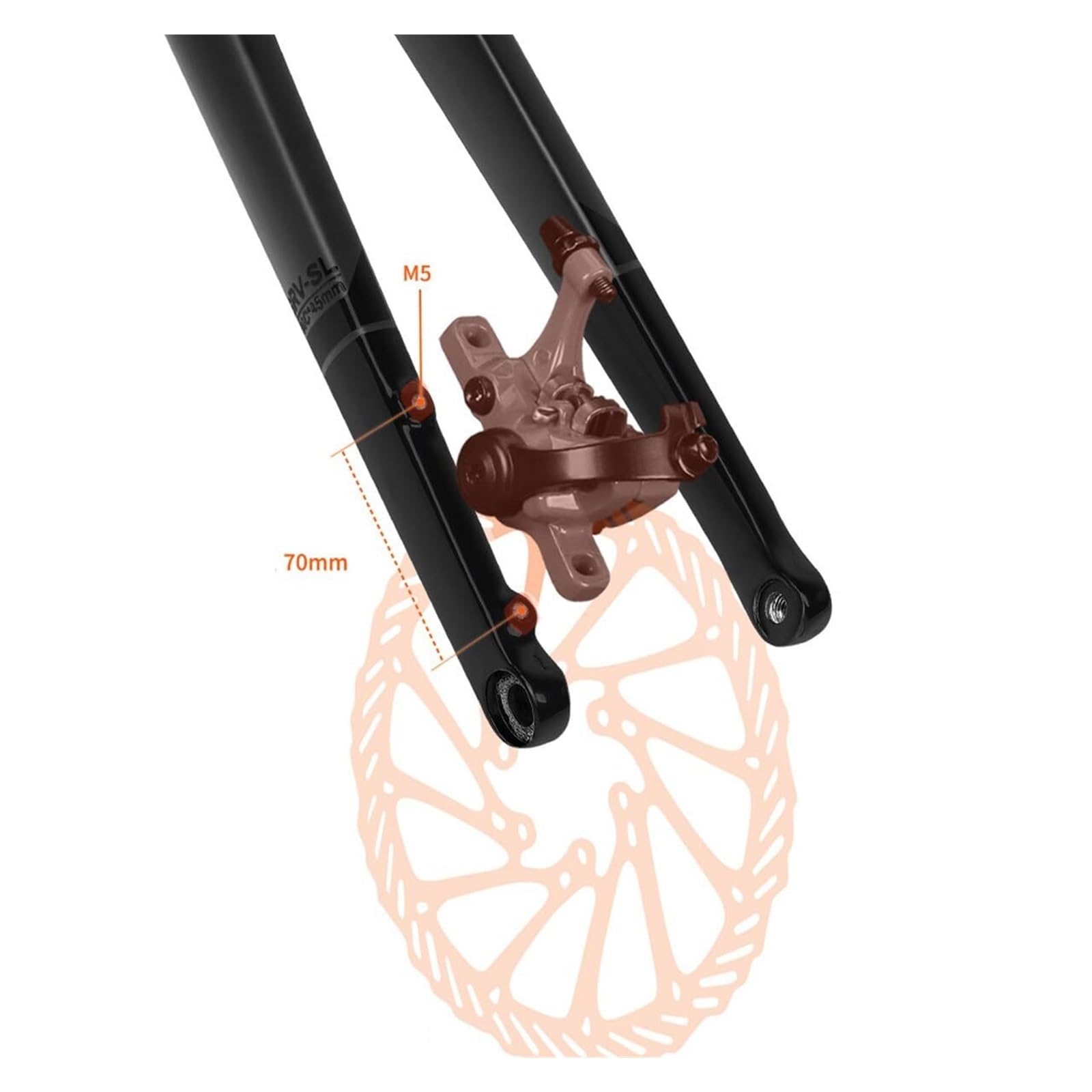 700C Carbonfaser-Rennrad-Starrgabeln 100 x 12 mm Steckachse Scheibenbremse 700c x 45 mm Vorderradgabel 1~1/8 Zoll gewindeloses konisches Rohr Ultraleichtes Fahrrad