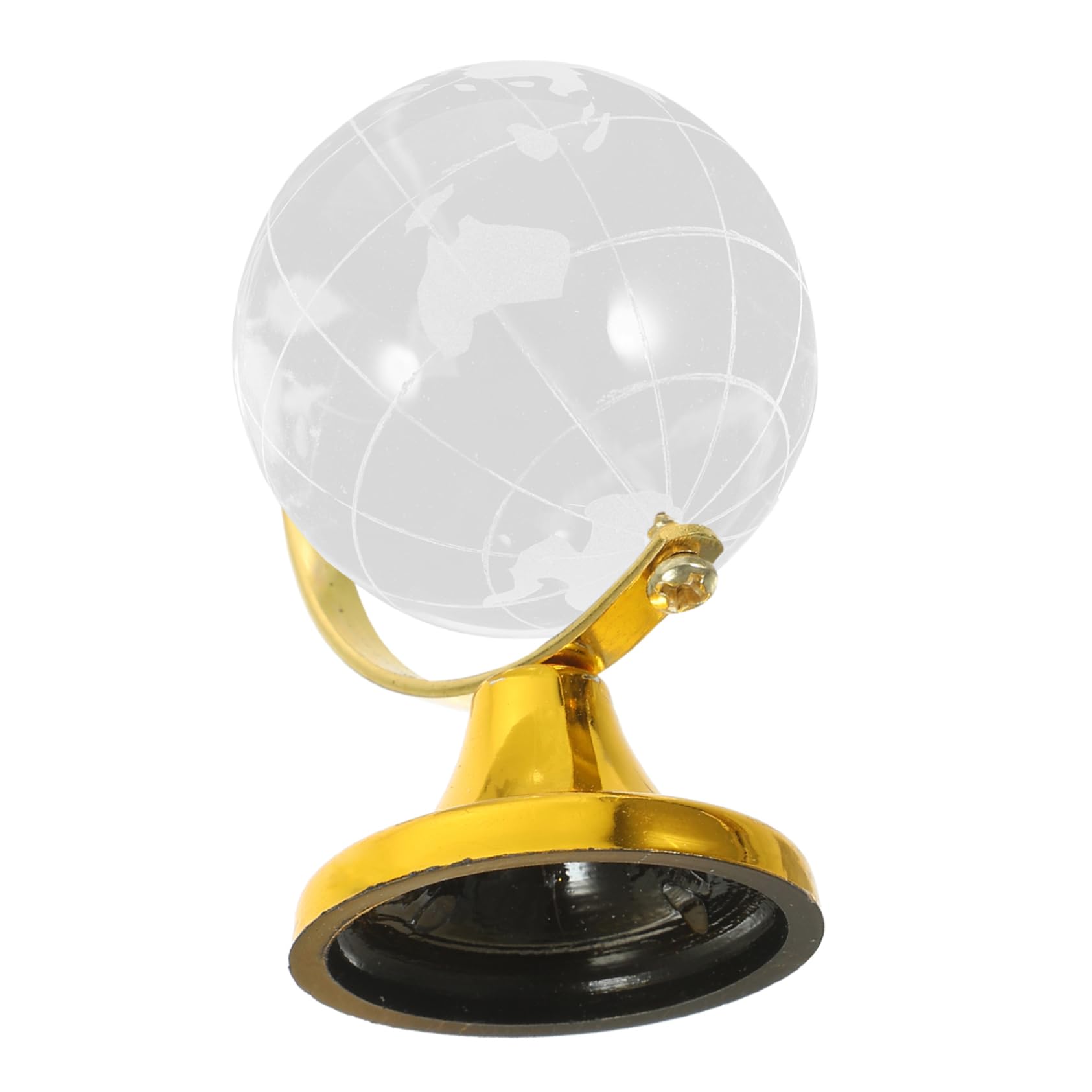 SEWACC Miniature Gold Globe Crystal Decor for Living Room Desk Globe World Map St
