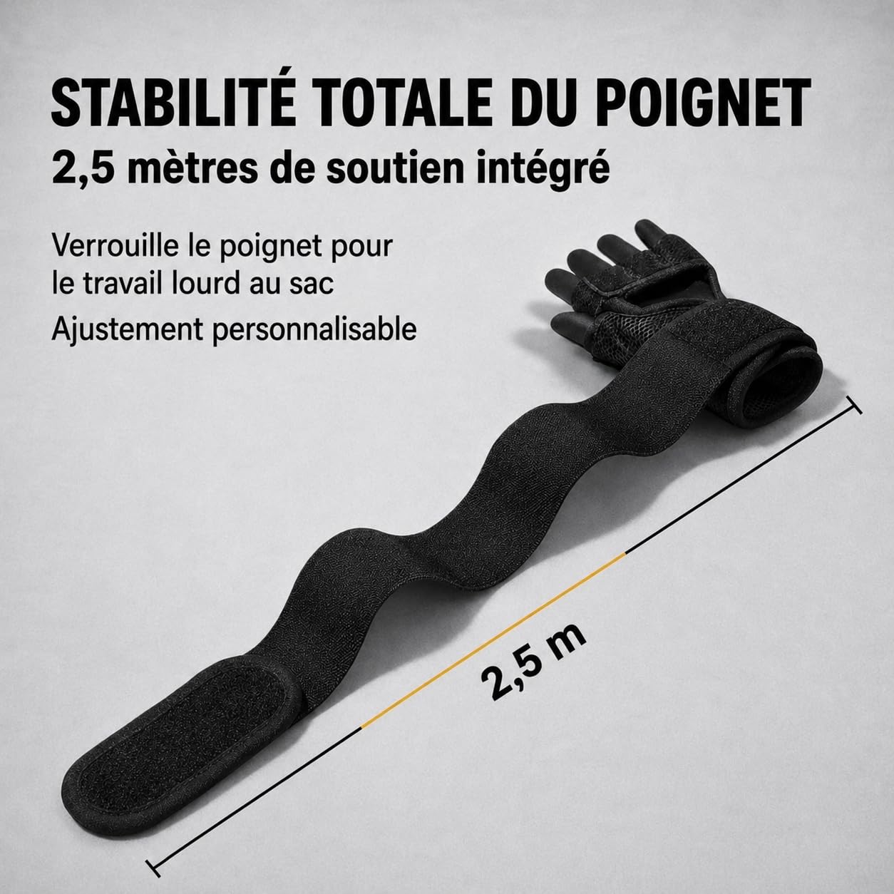 Bandage de Boxe Professionnel Ultra Rembourré avec Système d'enfilage Rapide