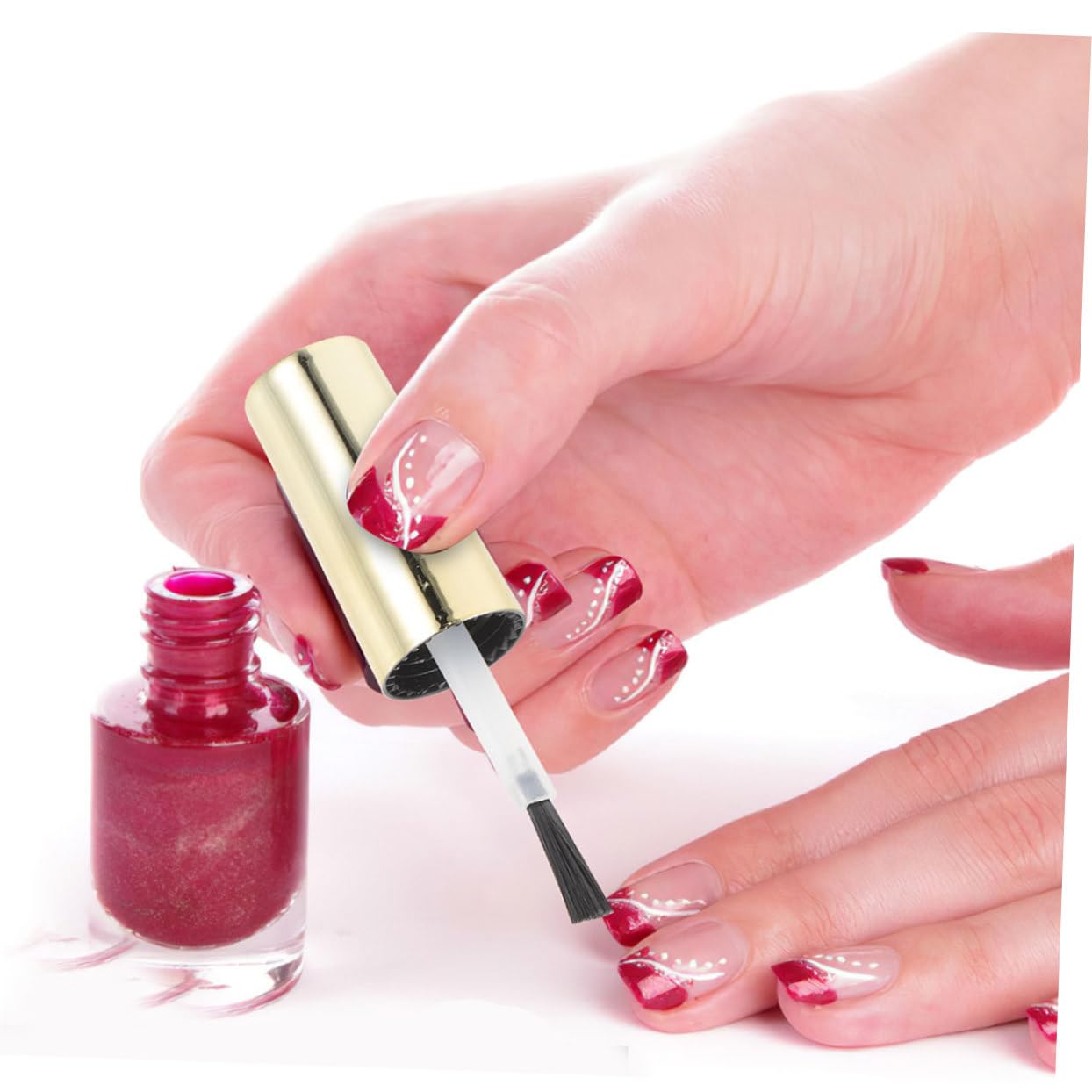 FRCOLOR 100 Piezas Cepillo De Reemplazo De Esmalte De Uñas Tapas De Repuesto Para Botellas De Uñas Tapas De Botellas De Uñas Tapas De Botellas De Gel De Repuesto Fibra Artificial