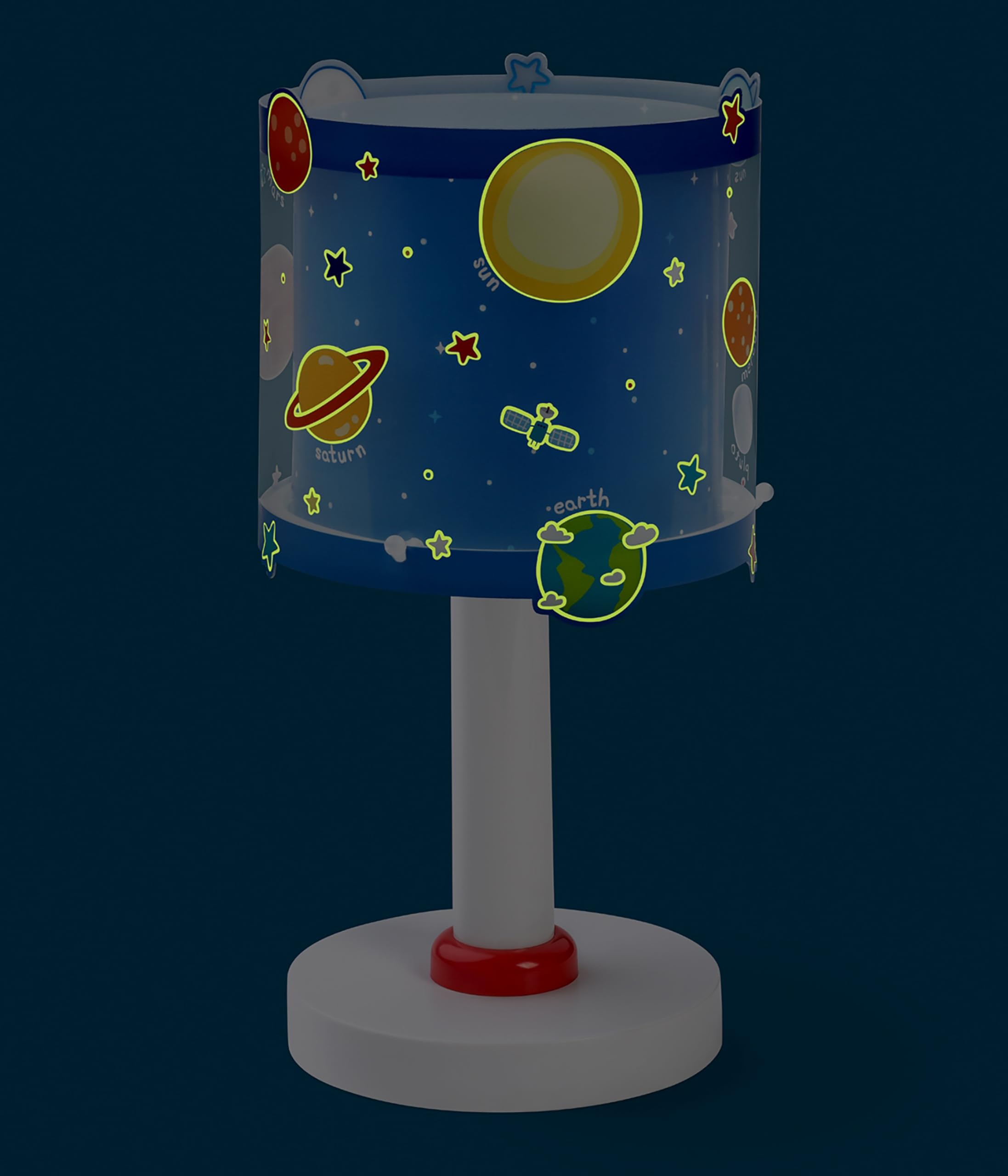 Dalber lampe de table enfant Planets planètes système solaire, Bleu