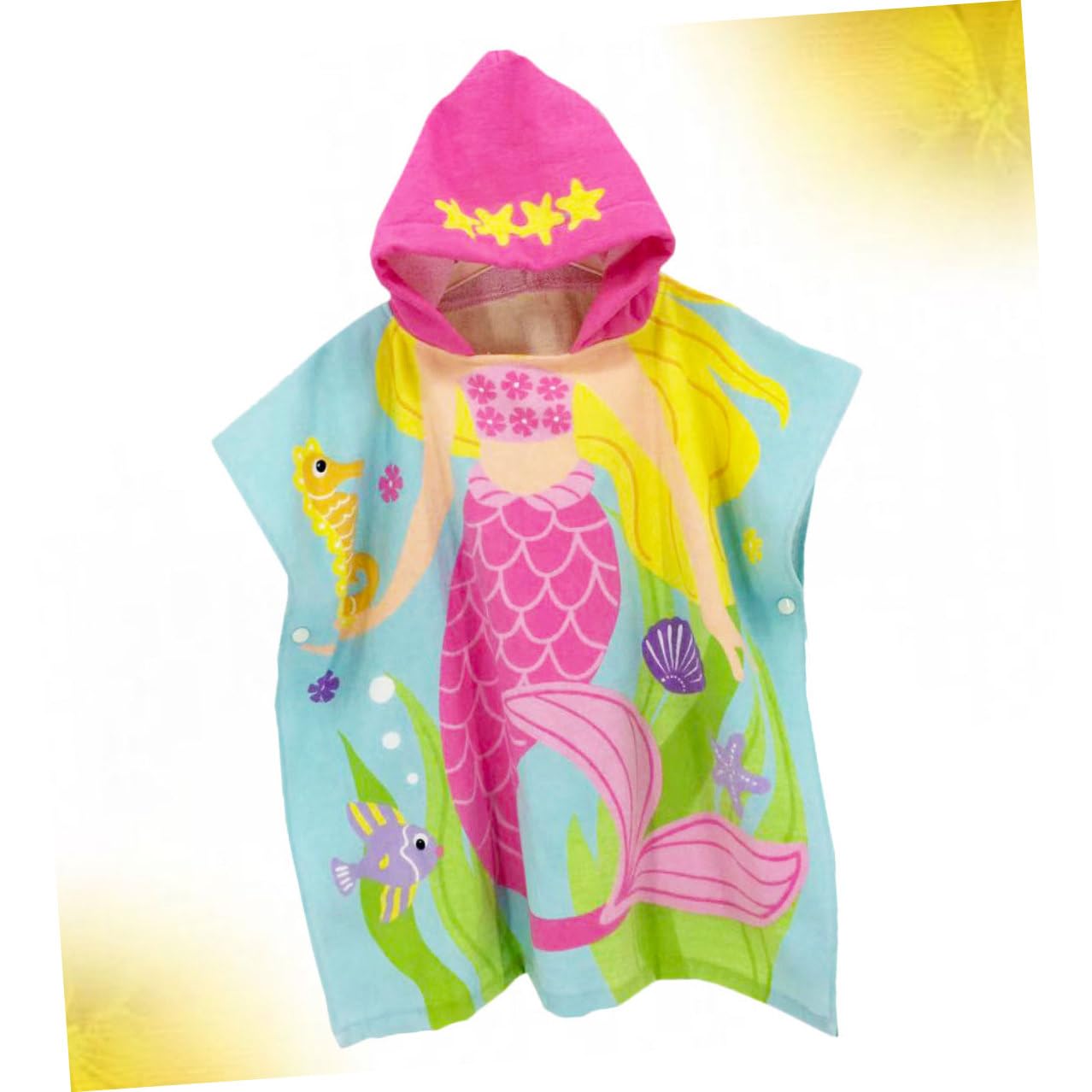 Gatuida Junge Mädchen Baumwoll Strandtuch mit Kapuze und Cartoon Motiv Tragbares Badetuch für Jungen und Mädchen Leicht und Hautfreundlich