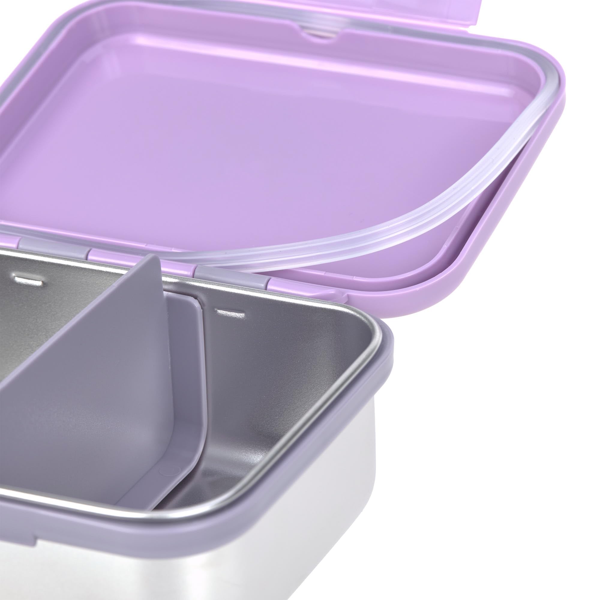 Lässig Fiambrera para niños de acero inoxidable Fiambrera para el desayuno sostenible para el jardín de infancia/Lunchbox Little Gang Heart lilac
