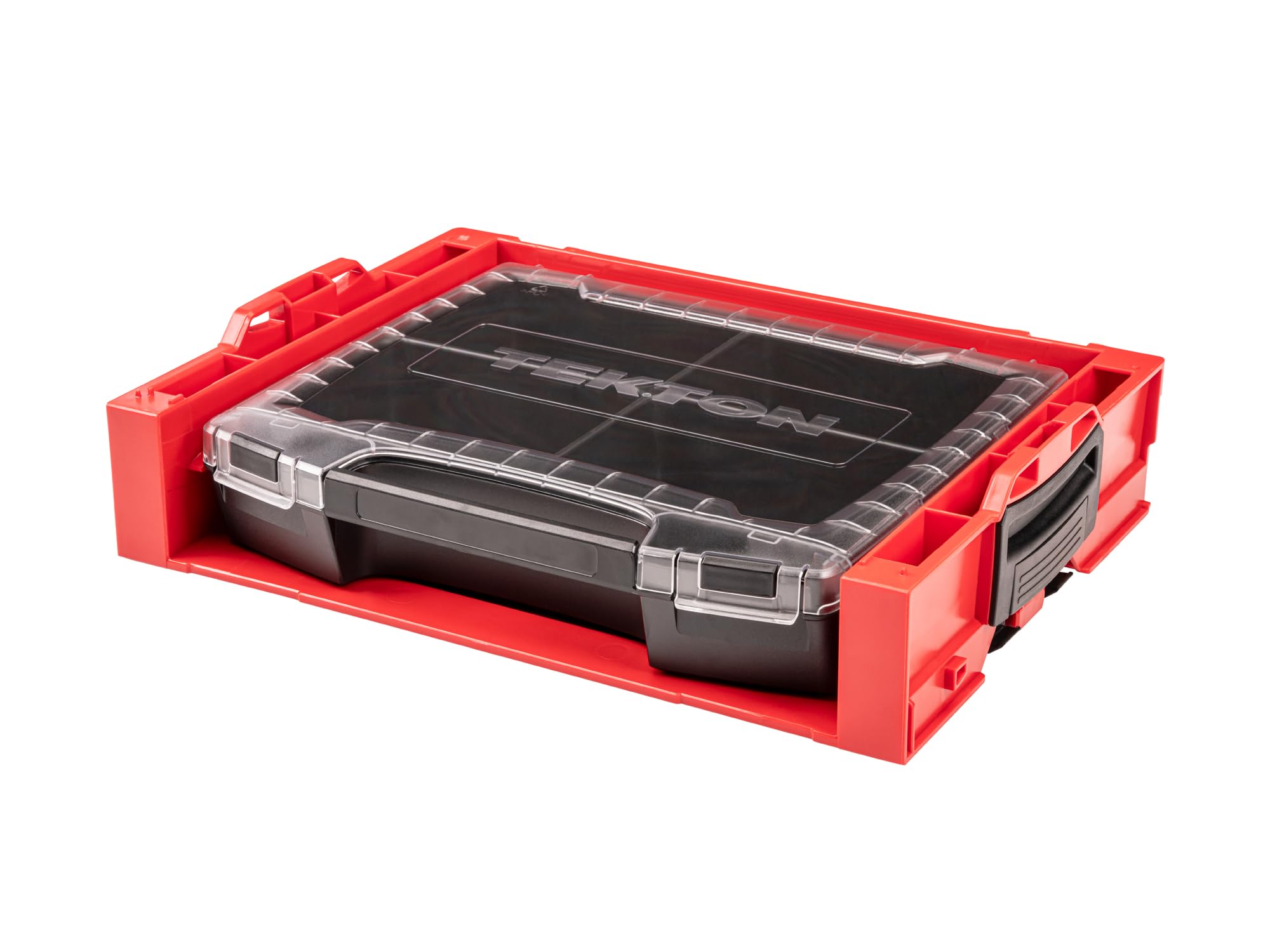 TEKTON Cajón con tapa (i-BOXX) con bandeja de piezas de 4 cavidades y estante apilable para cajones | OLB94001