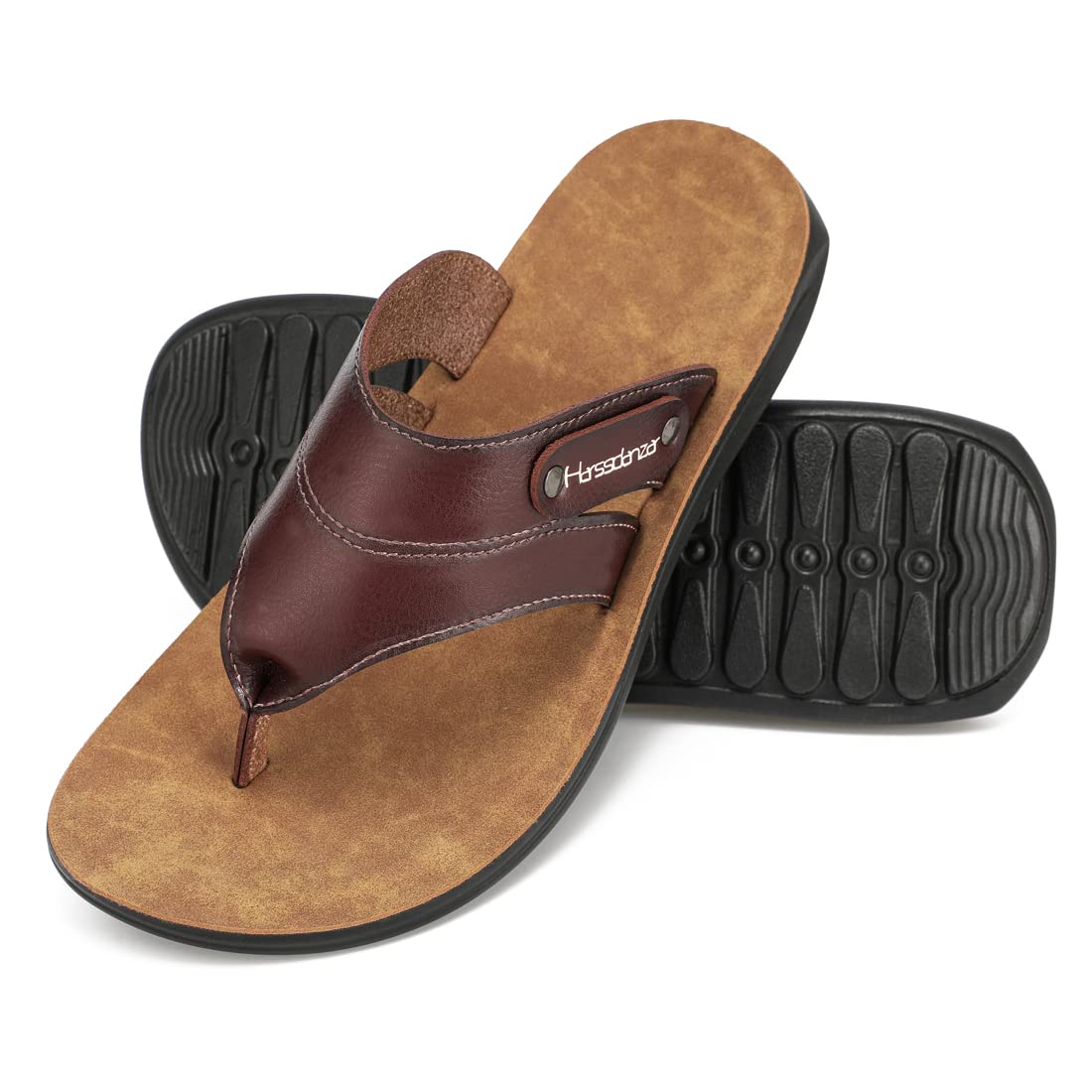 Harssindanzar Infradito da uomo, sandali infradito comodi vintage leggeri sandali piatti da spiaggia estivi KM216