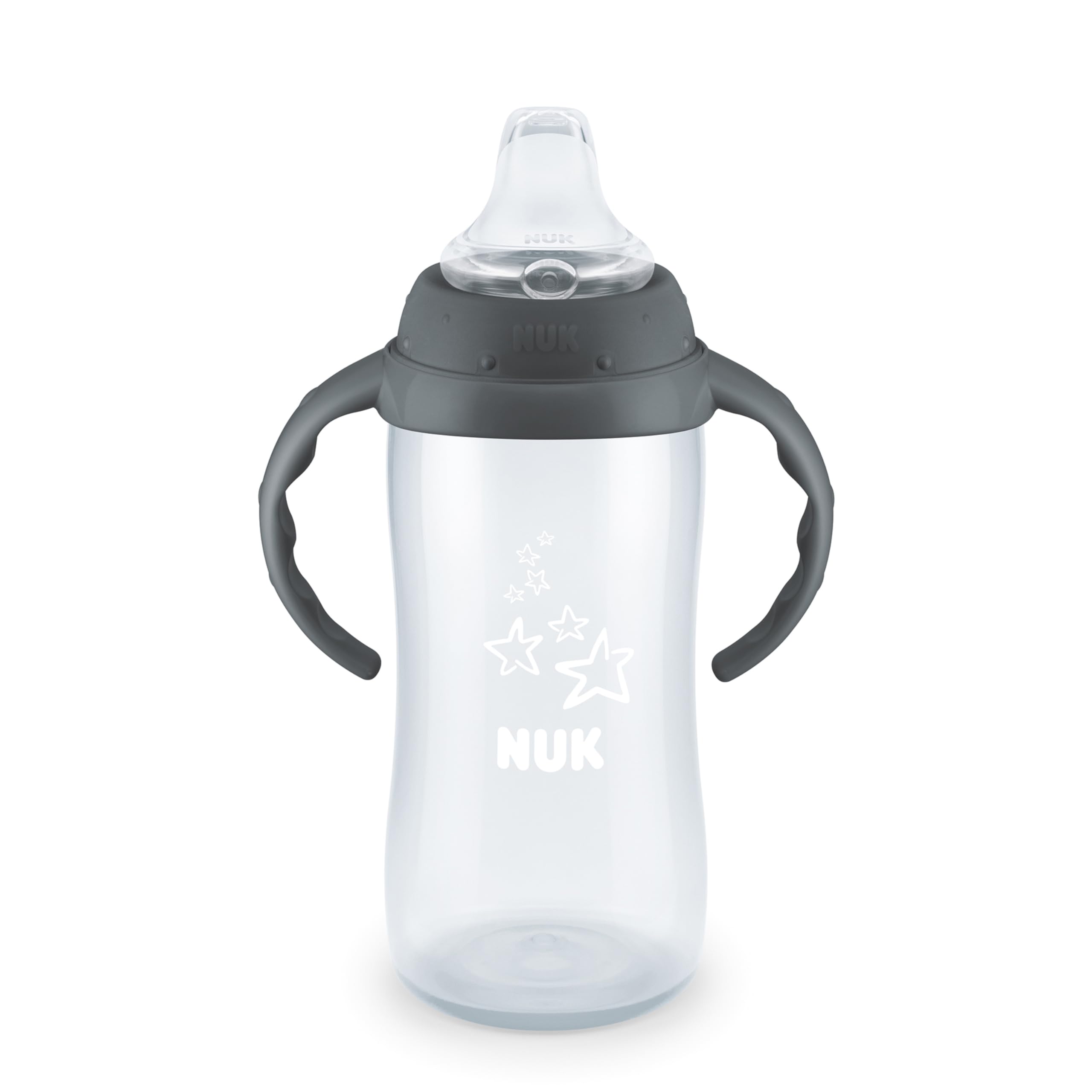 NUK Large Tritan Learner Cup, 10 Oz, Pack of 1, Gray Stars