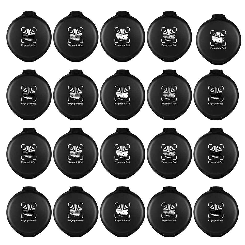Netoches 20 Pcs Fingerprint Fingerprint Ink Pad Mini Black Stamp Ink Pad Notary Supplies Identification Security ID Fingerprint