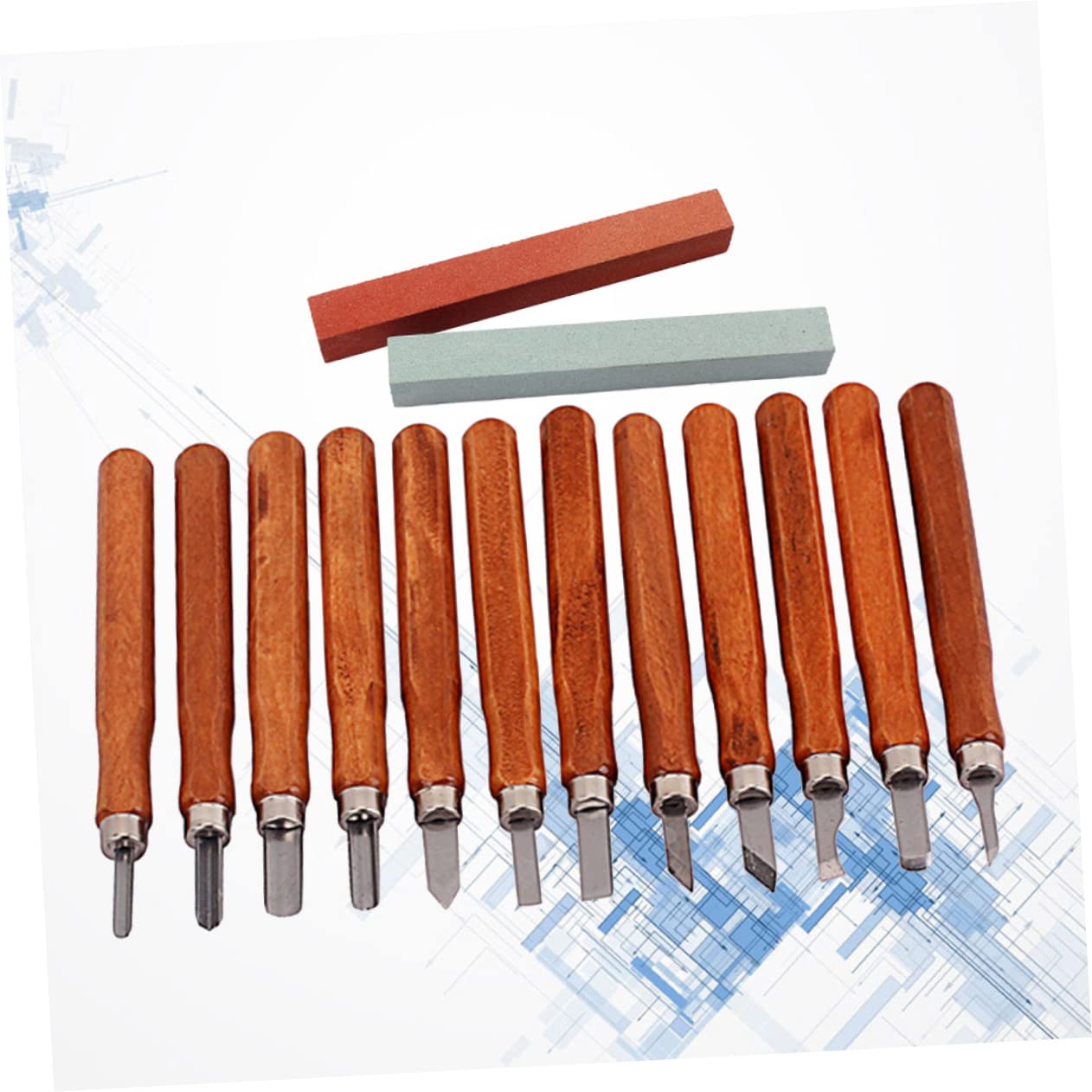 Mikinona Set Di 12 Strumenti Per La Riparazione Di Chitarre Pietre Abrasive Per La Manutenzione Di Chitarre Acustiche Accessori Artigianali