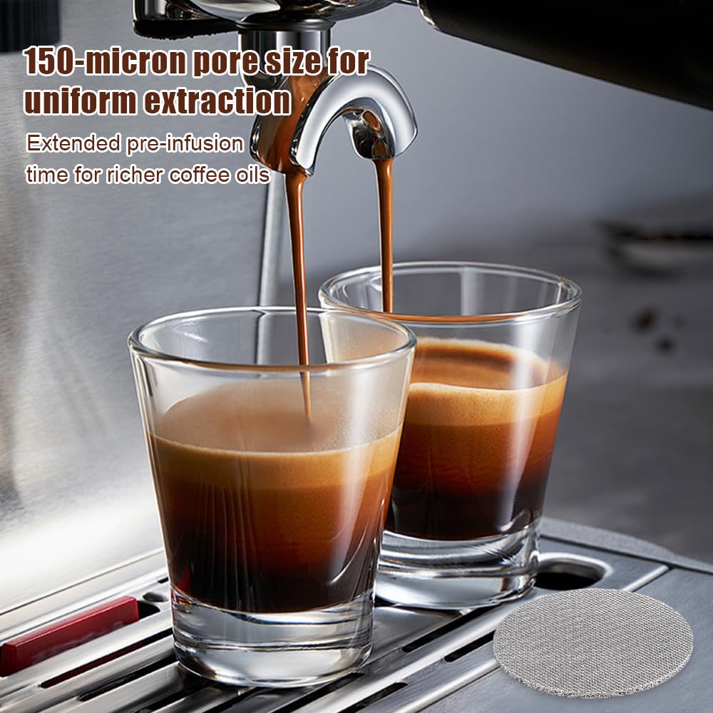 3 sztuki krążków 51 mm, 1,7 mm sitko do espresso do sitka | 150 μm, stal nierdzewna, filtr do kawy, wielokrotnego użytku, do restauracji, kawiarni, cukierni