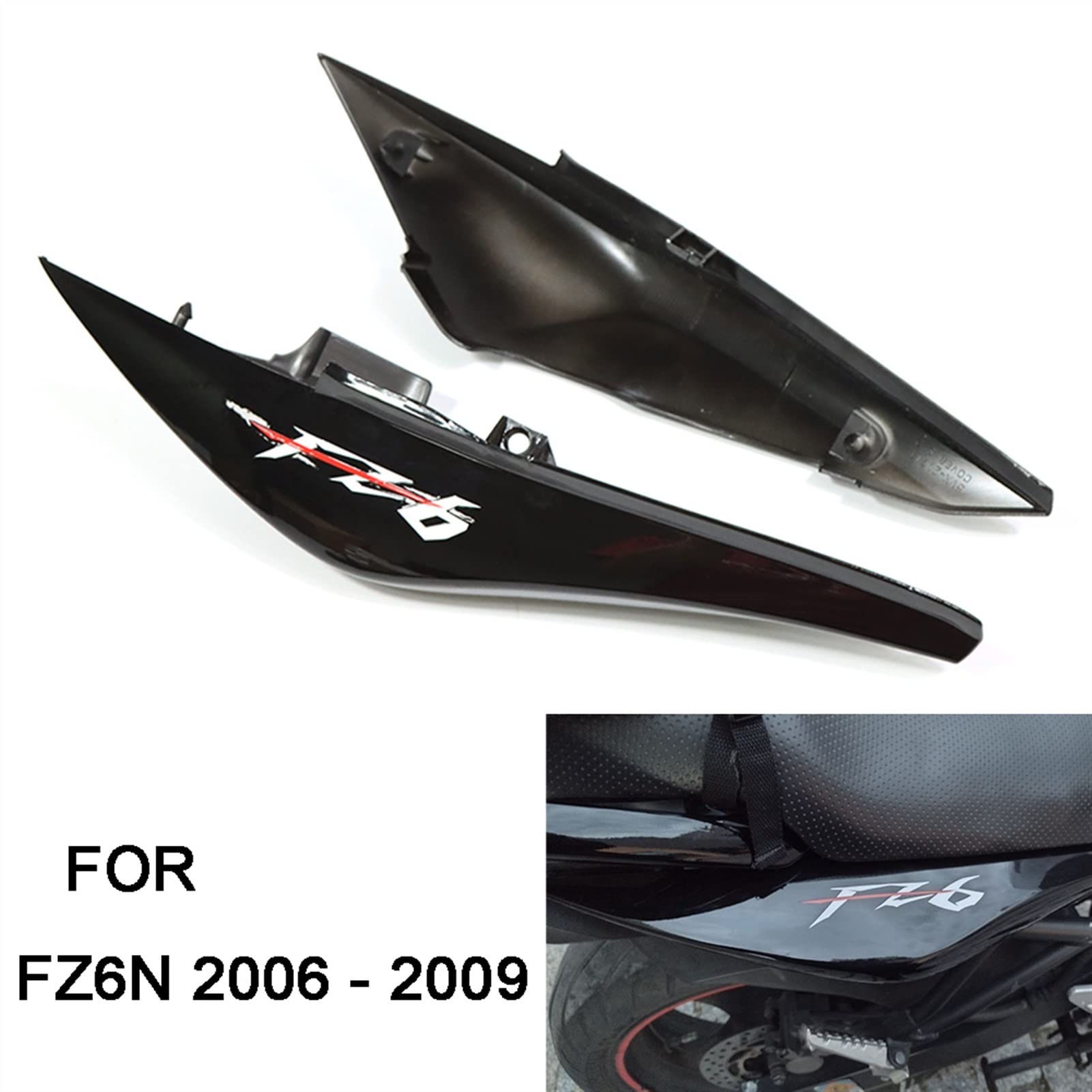 【クロム】オートバイ後部座席カウルフェアリング ヤマハ FZ6 FZ6-N FZ6N 2007 2008 2009 FZ 6N オートバイサイ