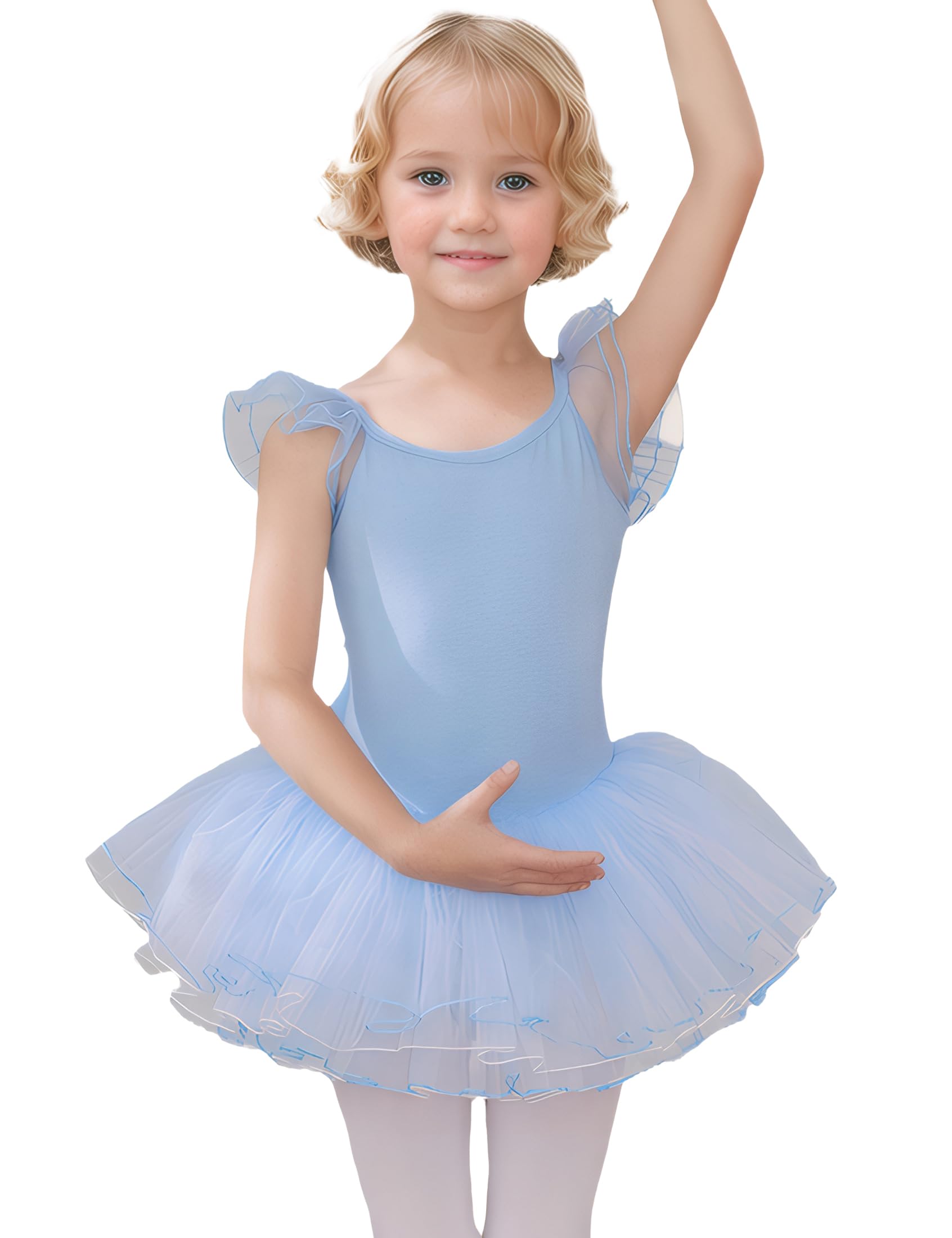 HIPPOSEUS Niña Tutu Vestidos de Ballet Maillot de Danza Gimnasia Leotardo Body Clásico para Niñas Body Traje de Baile,Y-04WDM — view 11
