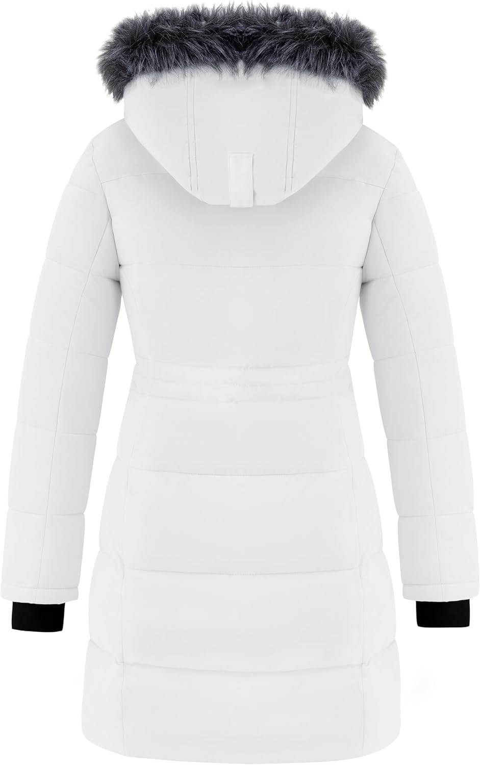 wantdo Women's Winter Coats Quilted Long Puffer Jacket Waterproof Hooded Coat - Image 3