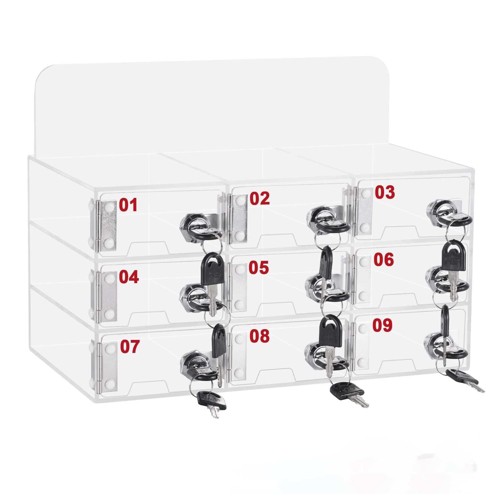 Caja De Almacenamiento para Teléfonos Móviles De 9 Compartimentos, De Acrílico, para Montaje En Pared, con Cerraduras Y Llaves, Ideal para Oficinas, Escuelas, Aulas Y Gimnasios,9grid