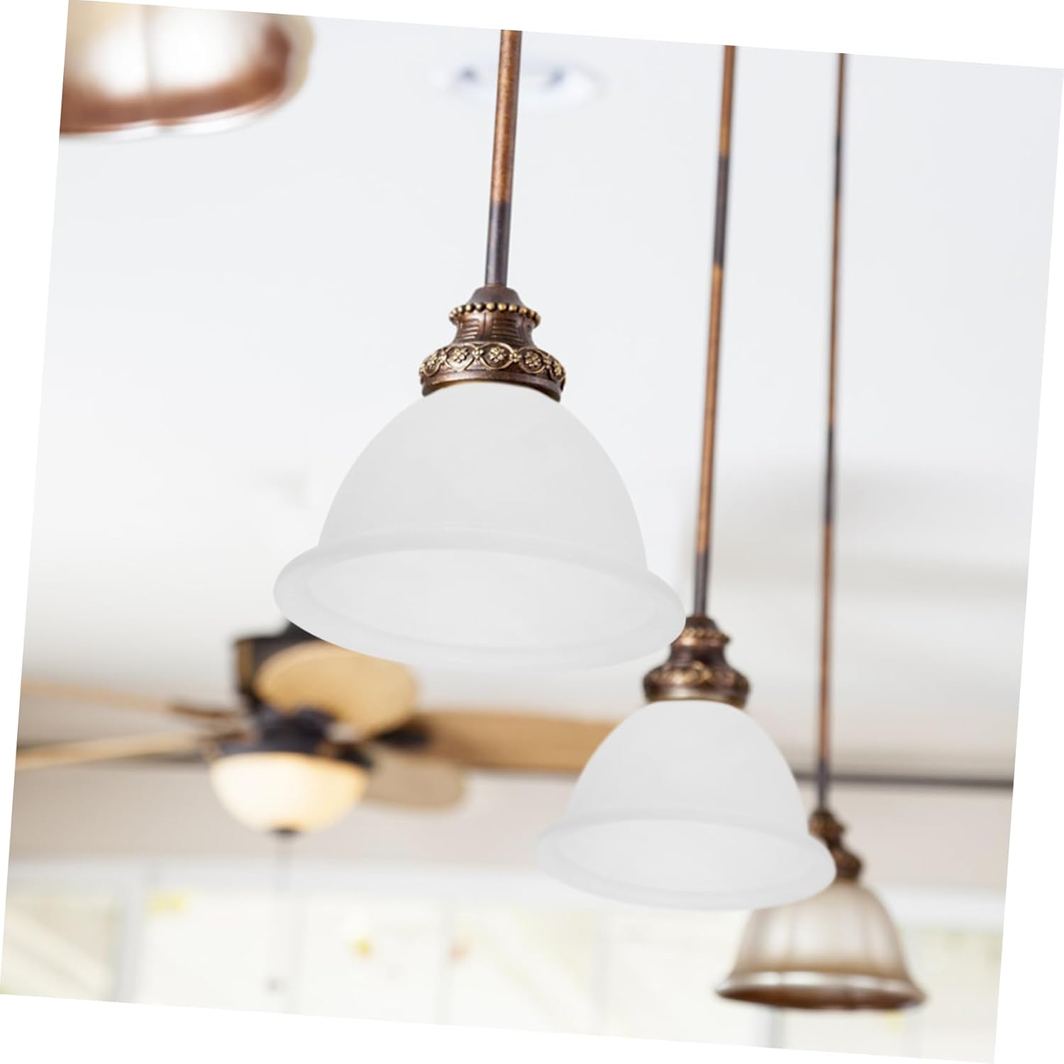 Mikinona Glass Pendant Lamp Shade Replacement Decorative Glass Cover for Ceiling Light Fixtures Elegant Design for Living and Bedroom Fits Socket