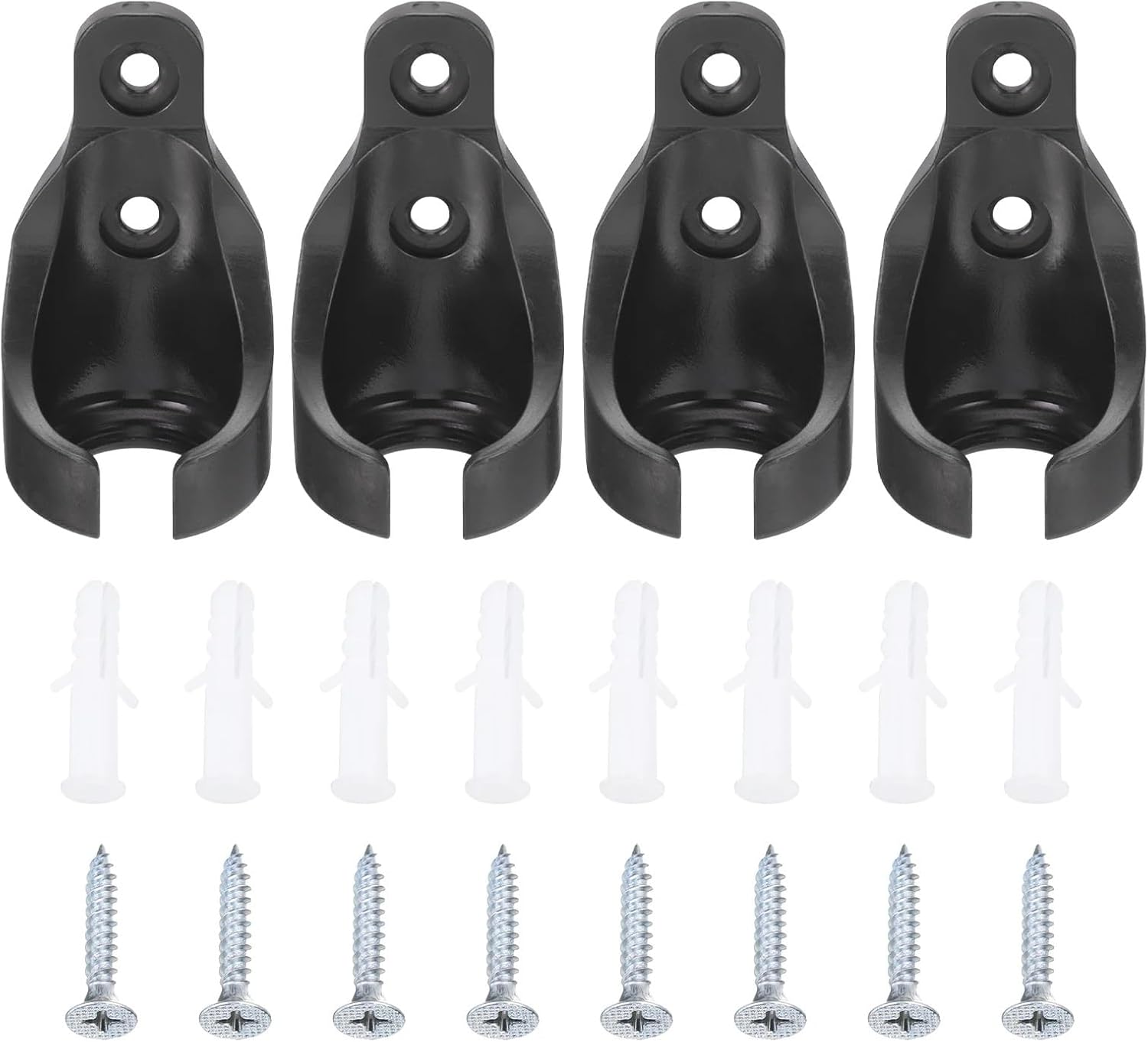 Bungee Jumping kit 20Pcs Bungee Receiver Brackets Plastic for Roller Shade Tie Down Straps Black/Brown(Black)