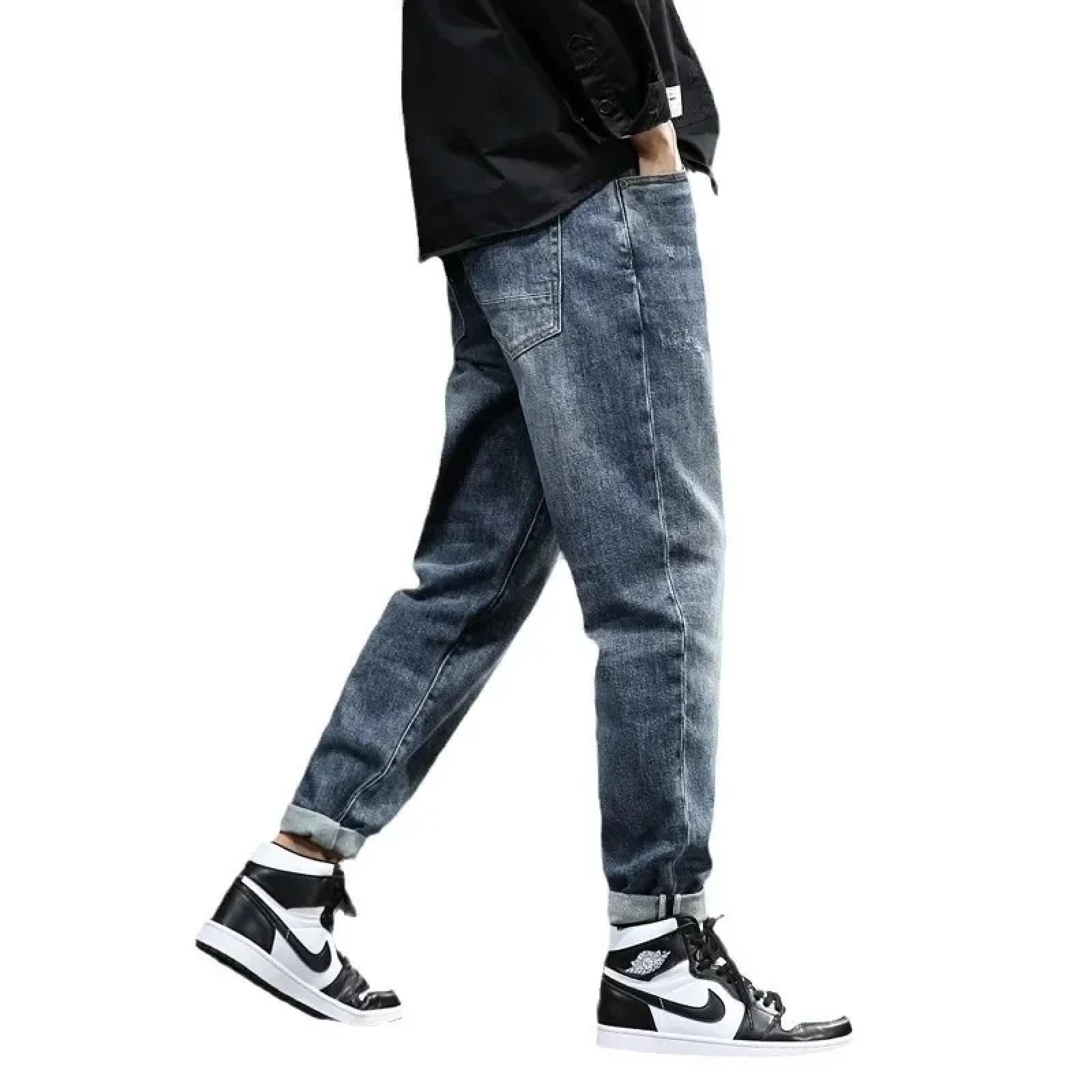 Jeans Pantalon Jeans Mit Geraden Beinen Für Männer Locker Sitzende Schlankernde Große Lässige Bequeme Jeanshosen