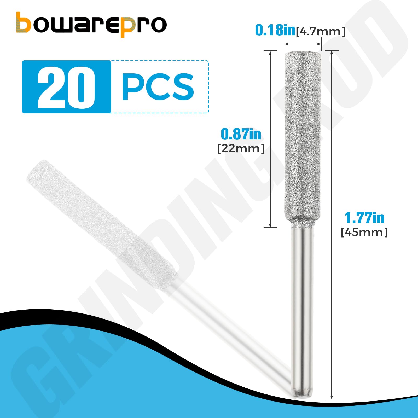 Bowarepro 3/16" 4.8mm Chainsaw Sharpening Grinding Stone File - Image 2