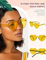 Vista 5 de 9 pares de gafas de sol con forma de corazón sin montura en forma de corazón, gafas de sol para fiesta, gafas de sol de corazón