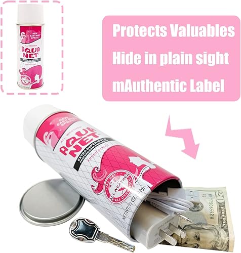 Miniatura 6 de Aquanet Spray Diversion Safe Stash Can con bolsa a prueba de olores de grado alimenticio con compartimento oculto para llaves, dinero en efectivo y
