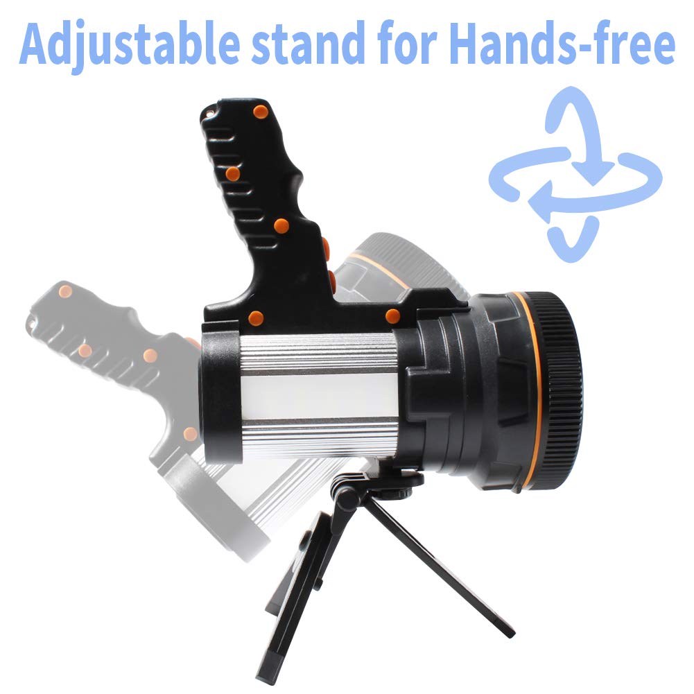 AF-WAN Super heldere oplaadbare 6000 lumen LED-zaklamp, LED koplamp zaklamp oplaadbare CREE LED handschijnwerper 6000mAh USB waterdichte zoekschijnwerper