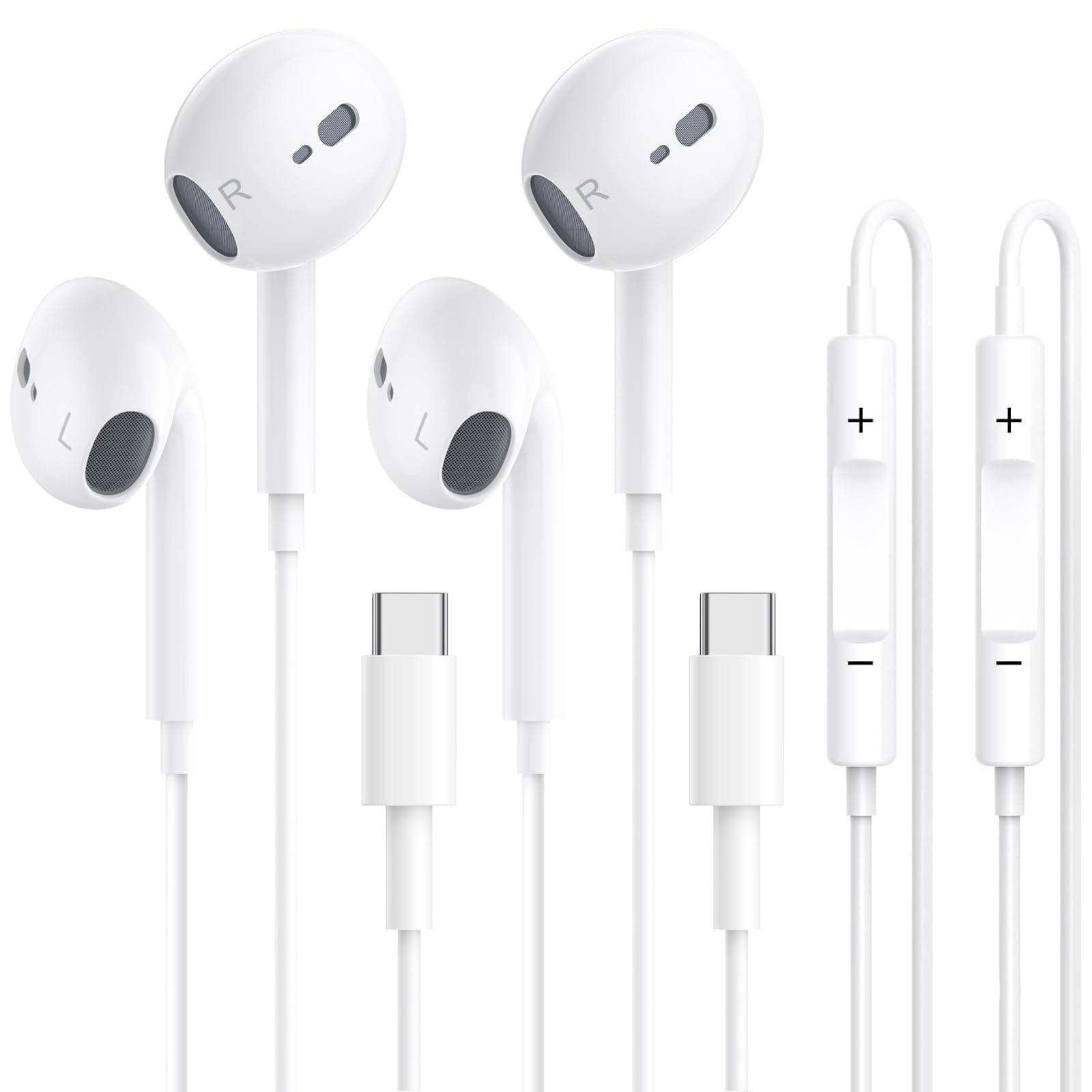 UniBond In Ear Kopfhörer mit Kabel [MFi-Zertifiziert] 2 Pack Kopfhörer für iPhone mit HiFi Stereo Audio mit Mikrofon und Lautstärkeregler
