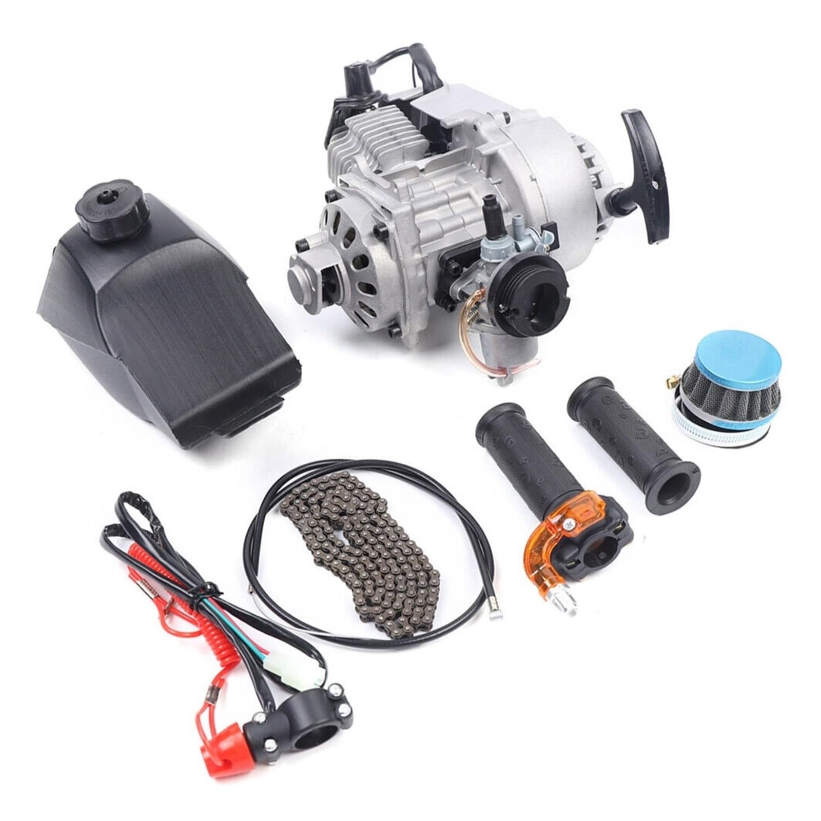 Silniki 49CC 2-suwowe Komponenty Jednocylindrowy Chłodzony Powietrzem Silnik Wyścigowy Zestaw Do Mini Dirt Bike Motor Pocket ATV DużA Moc