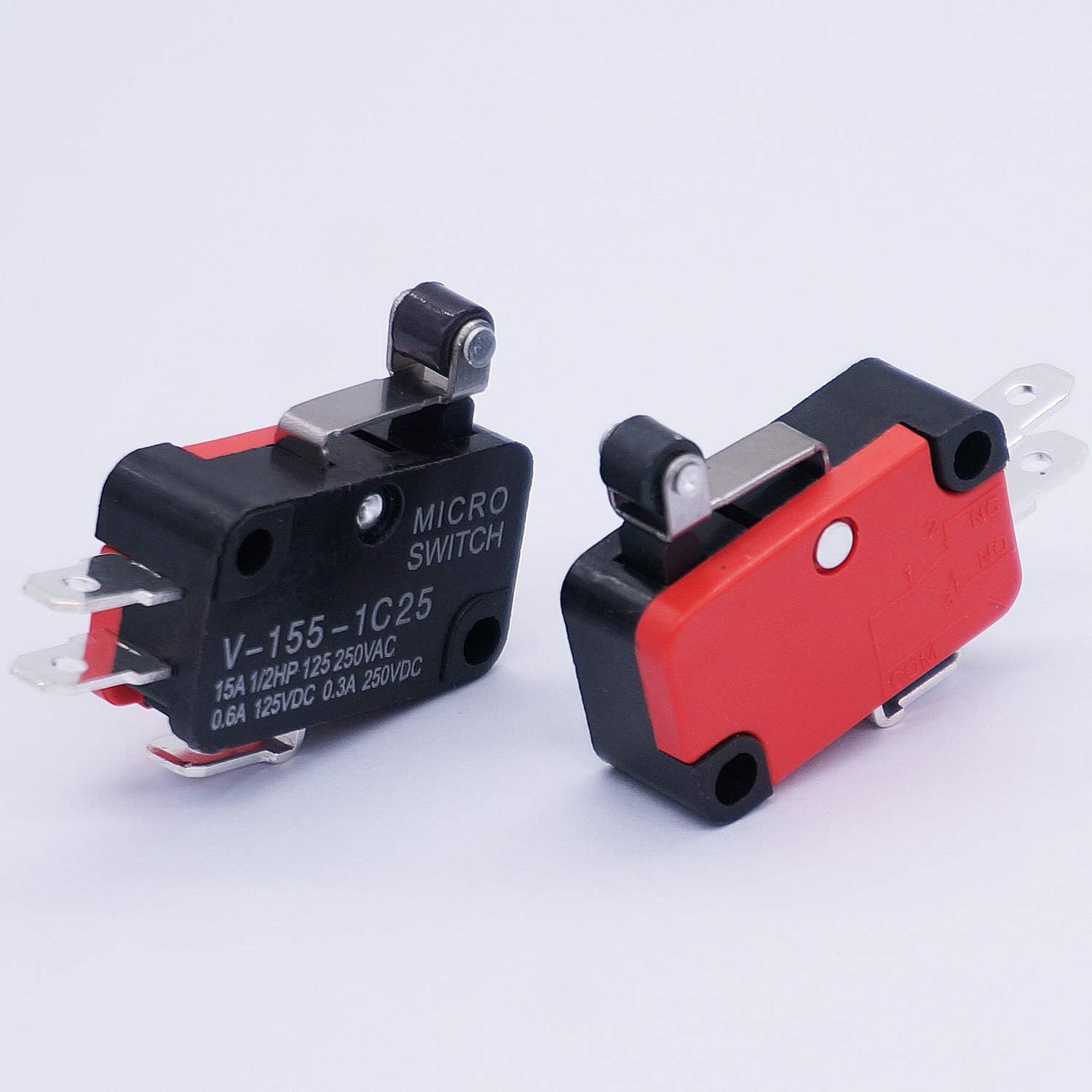 mxuteuk 6Pcs Micro Limit Switch Short Hinge Roller Lever Arm Switch for Arduino V-155-1C25, DE-V-155-1C25 - Image 3