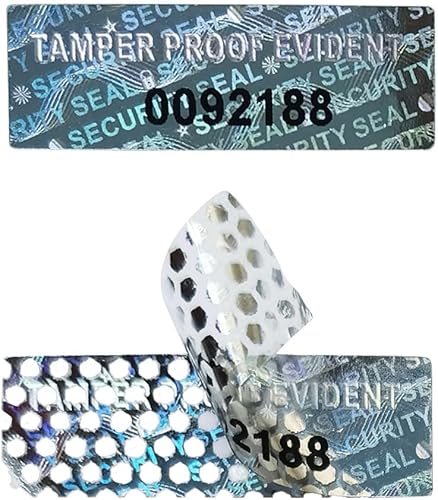 Miniatura 1 de 1200 piezas de etiquetas holográficas de seguridad con sellos de garantía, precintos de seguridad a prueba de manipulación con numeración secuencial