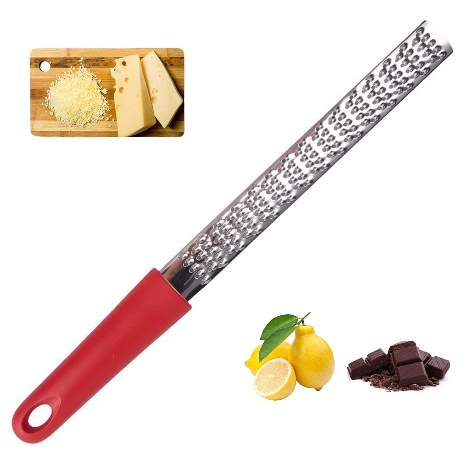 Lemon Zester Zester Grater for Cheese Chocolate Fruits 304 Stainless Steel 12 5inch