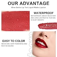 Vista 3 de Juego de lápices labiales líquidos de vino tinto mate de 6 colores, tinte de brillo de labios de larga duración, 24 horas, impermeable, terciopelo