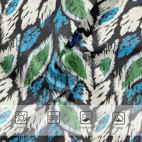 Joisal Artistic Ikat Blue Green Leaf Cute Panties Girl Toddler Underwear Floral Cotton Colorful Briefs Kids Undies 2t3