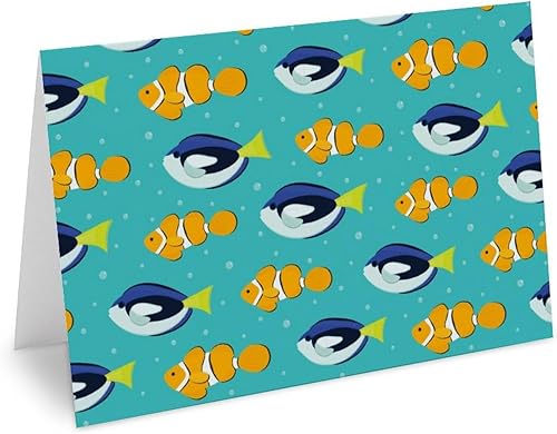 Miniatura 3 de Peces de acuario tropicales de pez payaso, tarjetas de felicitación para todas las ocasiones, con sobres, día de San Valentín, día del padre, Navidad