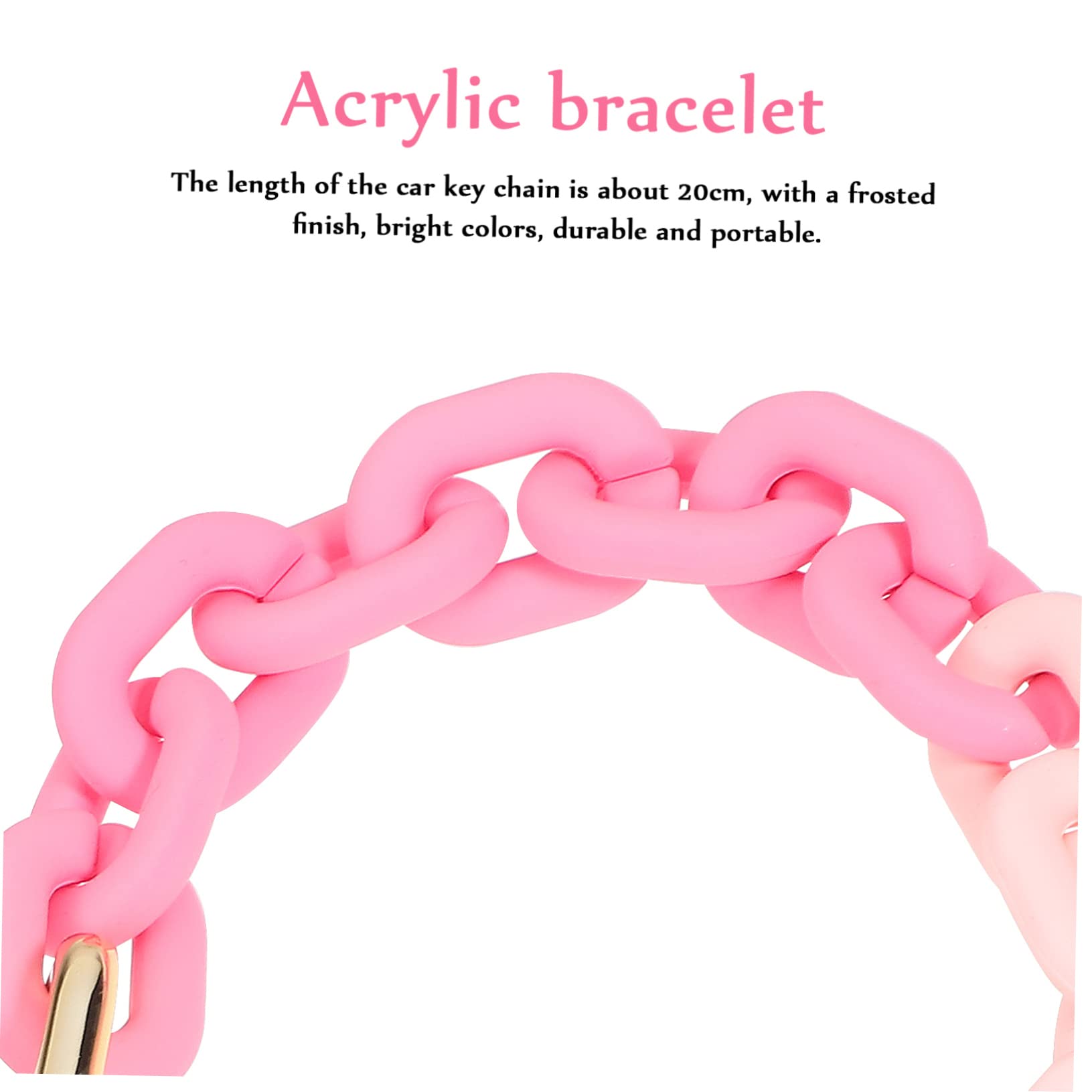 ABOOFAN 6piezas Pulseras Llaveros De Cadena Gruesa Con Borlas Anillos De Acrílico Para Mujer Soporte De Llaves De Casa y Coche