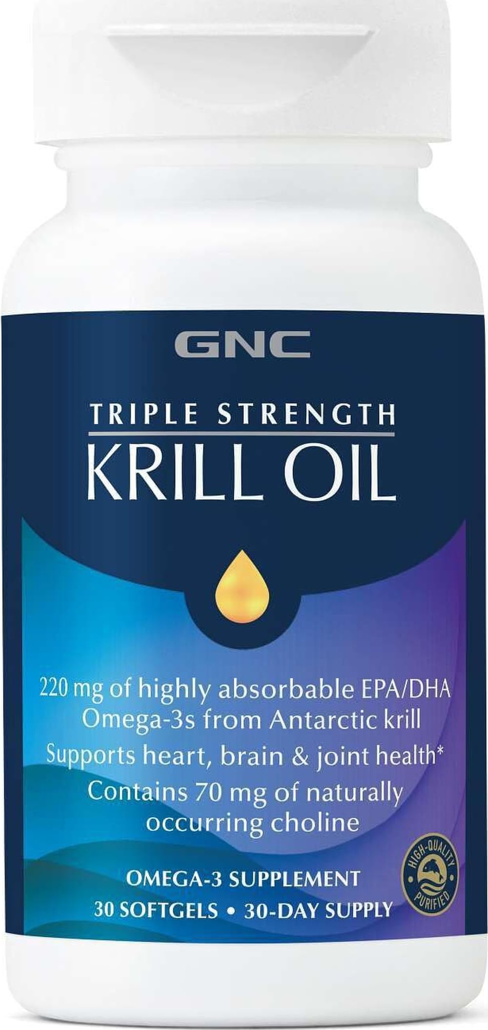GNC Triple Strength Krill Oil, 30 Count, 30 Servings Old Version