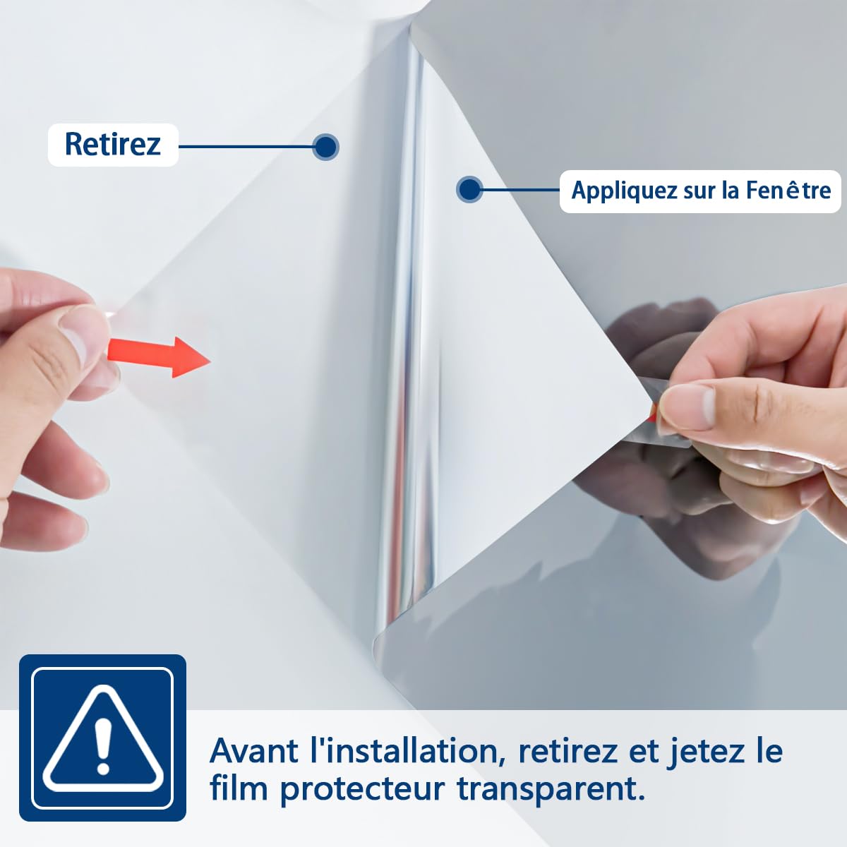 Zindoo Film Fenetre Anti Regard Film Anti Chaleur 105×200cm Film Miroir avec Kit de Pose Anti UV Bon Effet Miroir Protection de la Vie Privée Protéger du Soleil pour Fenêtre Maison Bureau Magasin
