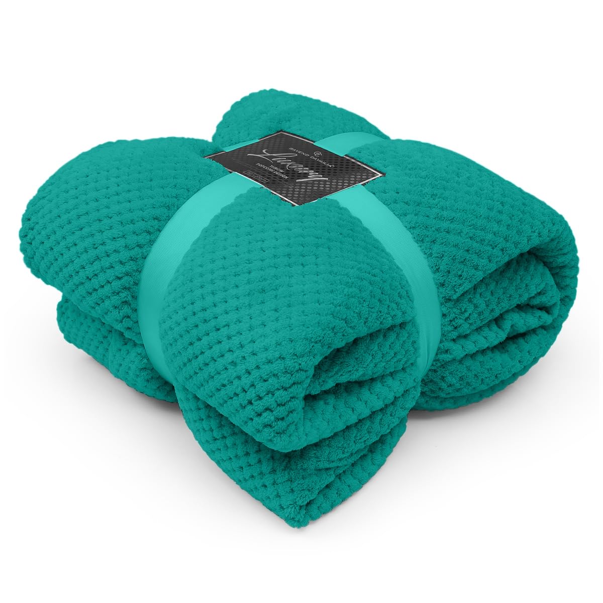 GC GAVENO CAVAILIA Teddy Popcorn Throw Super Soft Warm Cosy Sofa Bed Snuggle Fleece Waffle Throws Blankets, 150X200 Cm, Teal โ image 1