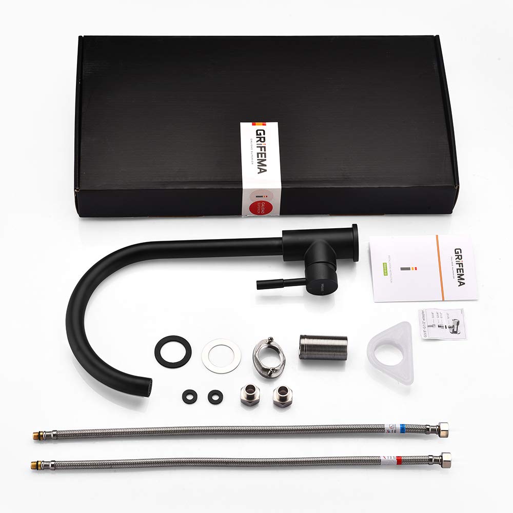 GRIFEMA G4008B - Bateria kuchenna, jednouchwytowa bateria zlewozmywakowa, czarna
