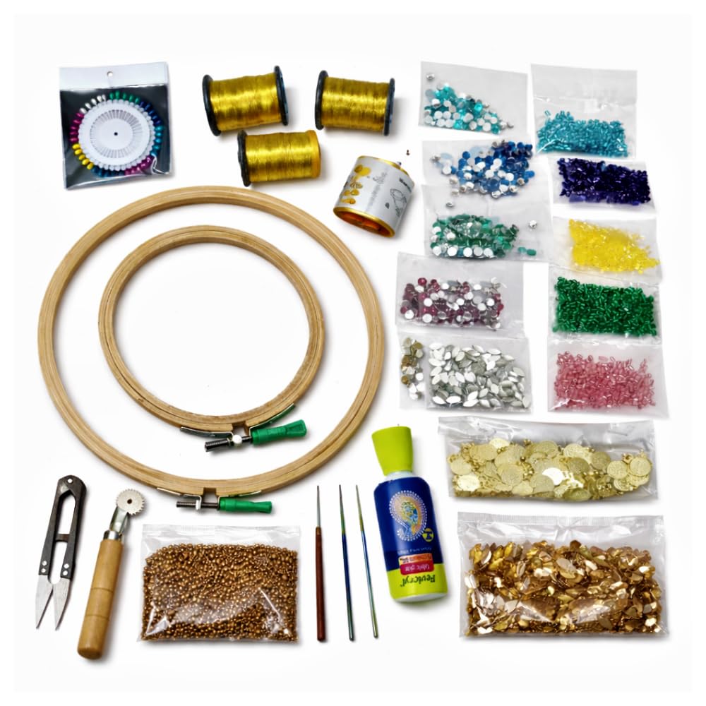 Aari Work Kit for Beginners Combo Pack – Aari Embroidery Kit with Zari Threads & Tools for Kids & Adults DIY Craft-image-29