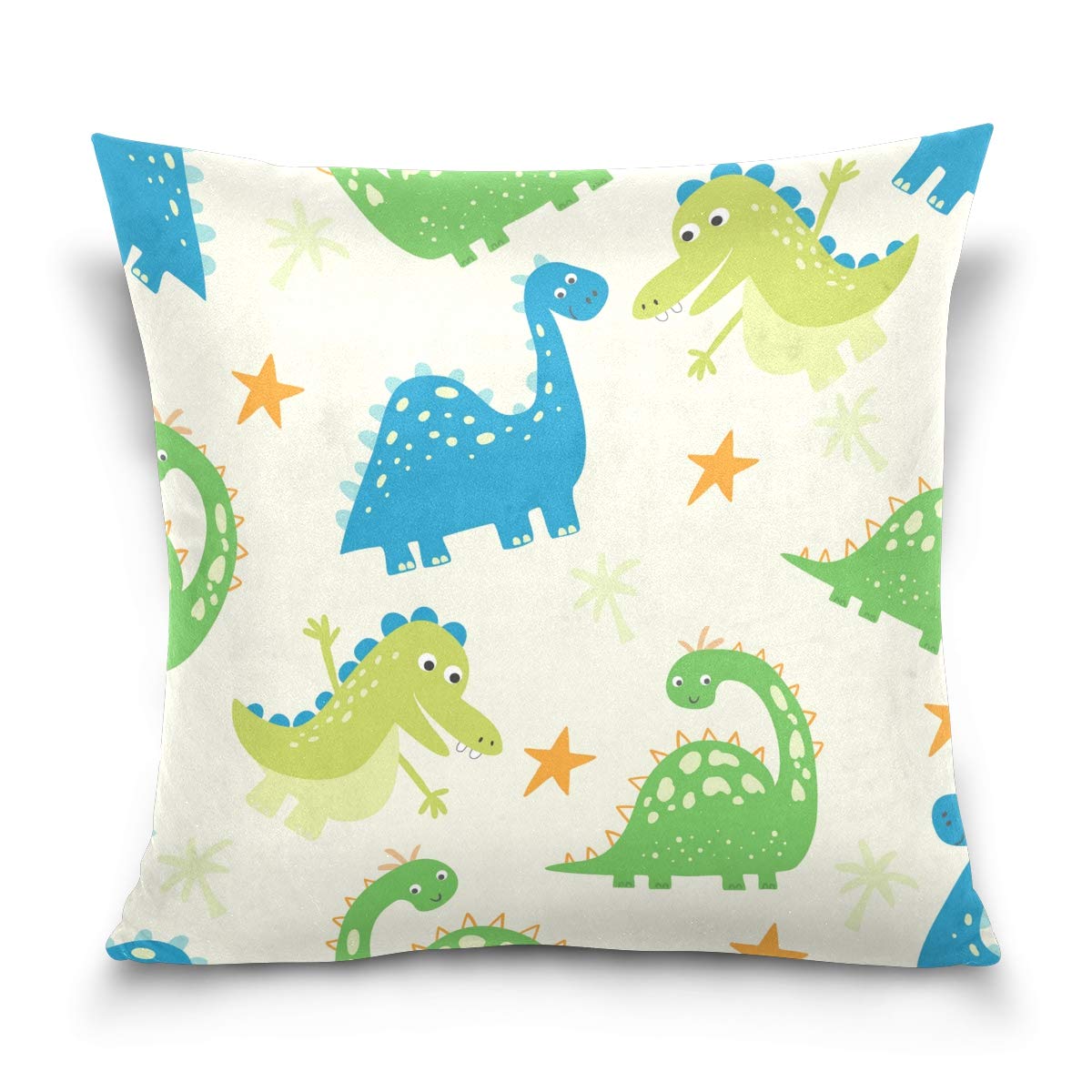 Linomo Throw Pillow Cover 18x18 inch, Cute Animal Dinosaur Decorative Pillow Cases Cushion Cover for Couch Sofa Bed Home