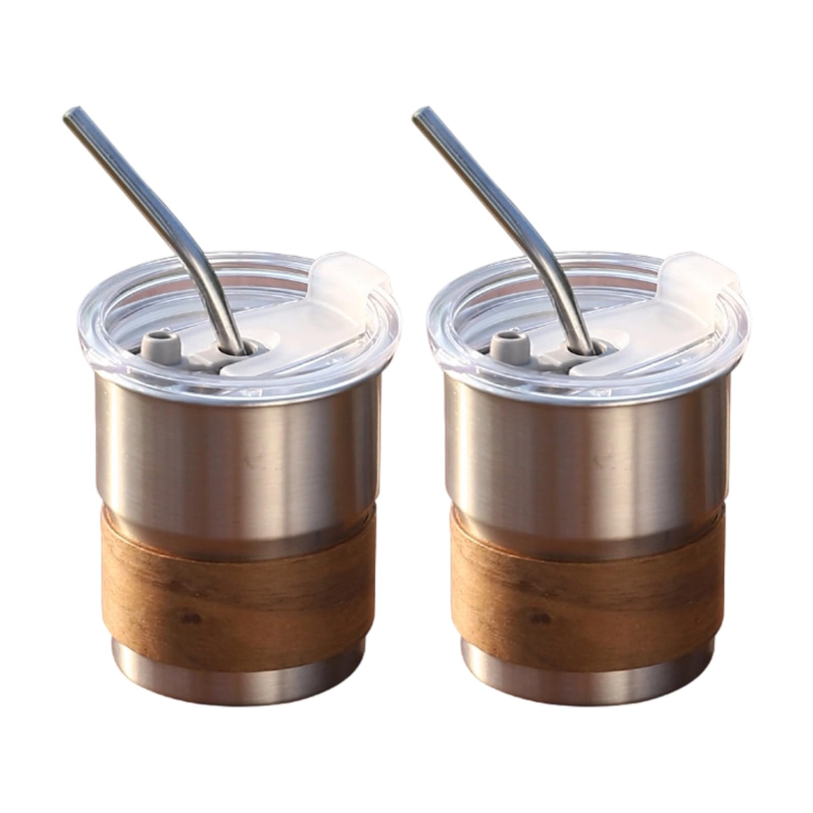 Xinsheinelry Dual-Wall 304 Rustproof Travel Mugs 2 Pack Leakproof Thin Design for Commuting & Camping Spill Proof Rustless Travel Cup