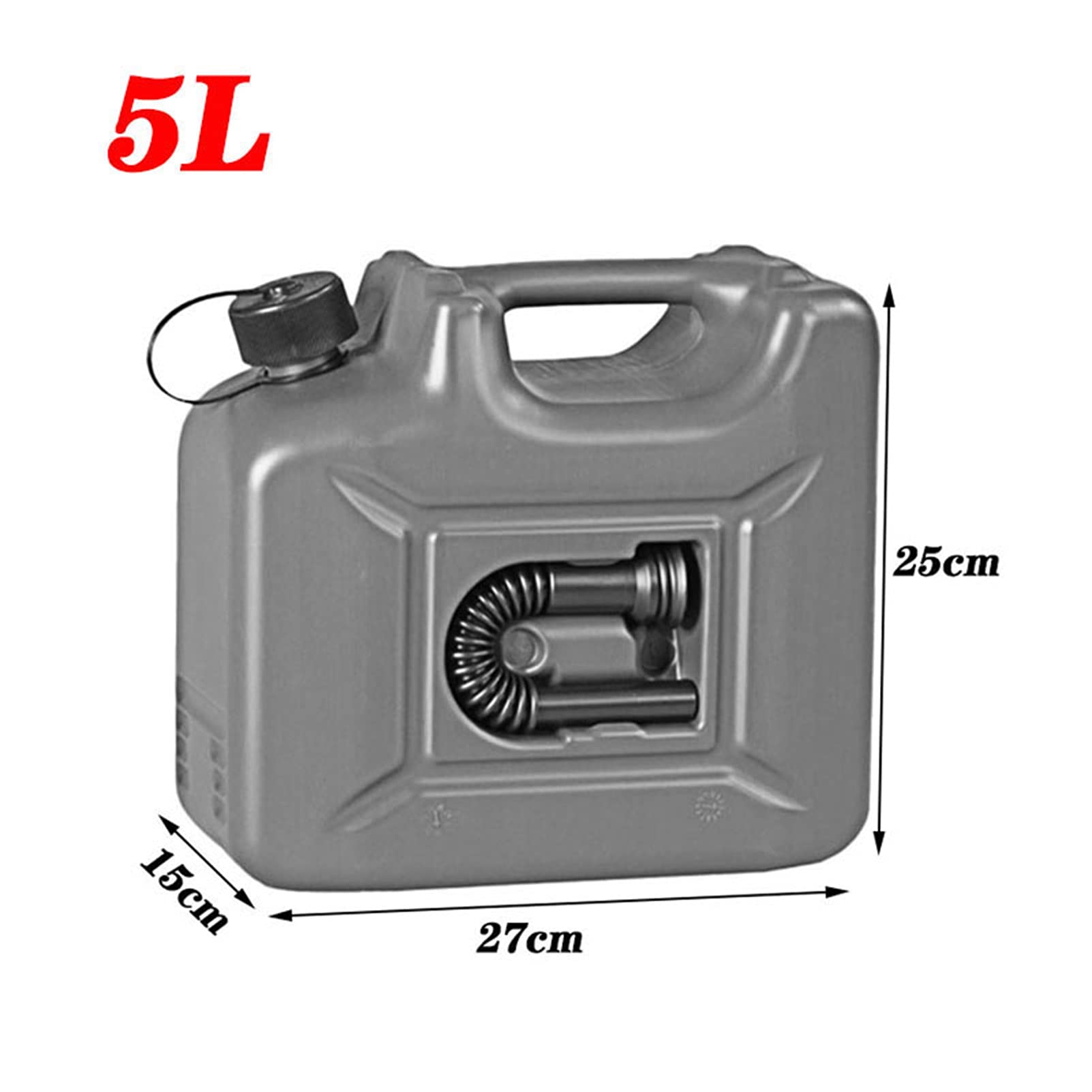 Recipientes para gasolina Bidón de gasolina de 5 litros con bomba manual de sifón, motor de combustible de espíritu de aceite, transporte y almacenamiento, ideal para coches, caravanas, autocaravana