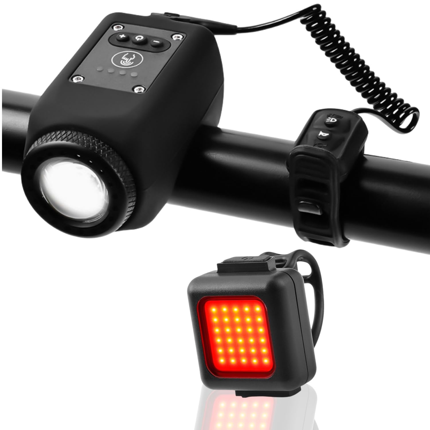 Electric Bike Horn Bike Light 2 in 1, 4 Light Modes, 6 Sound Modes，Easy to Install for Men Women Kids Road Mountain Cycling