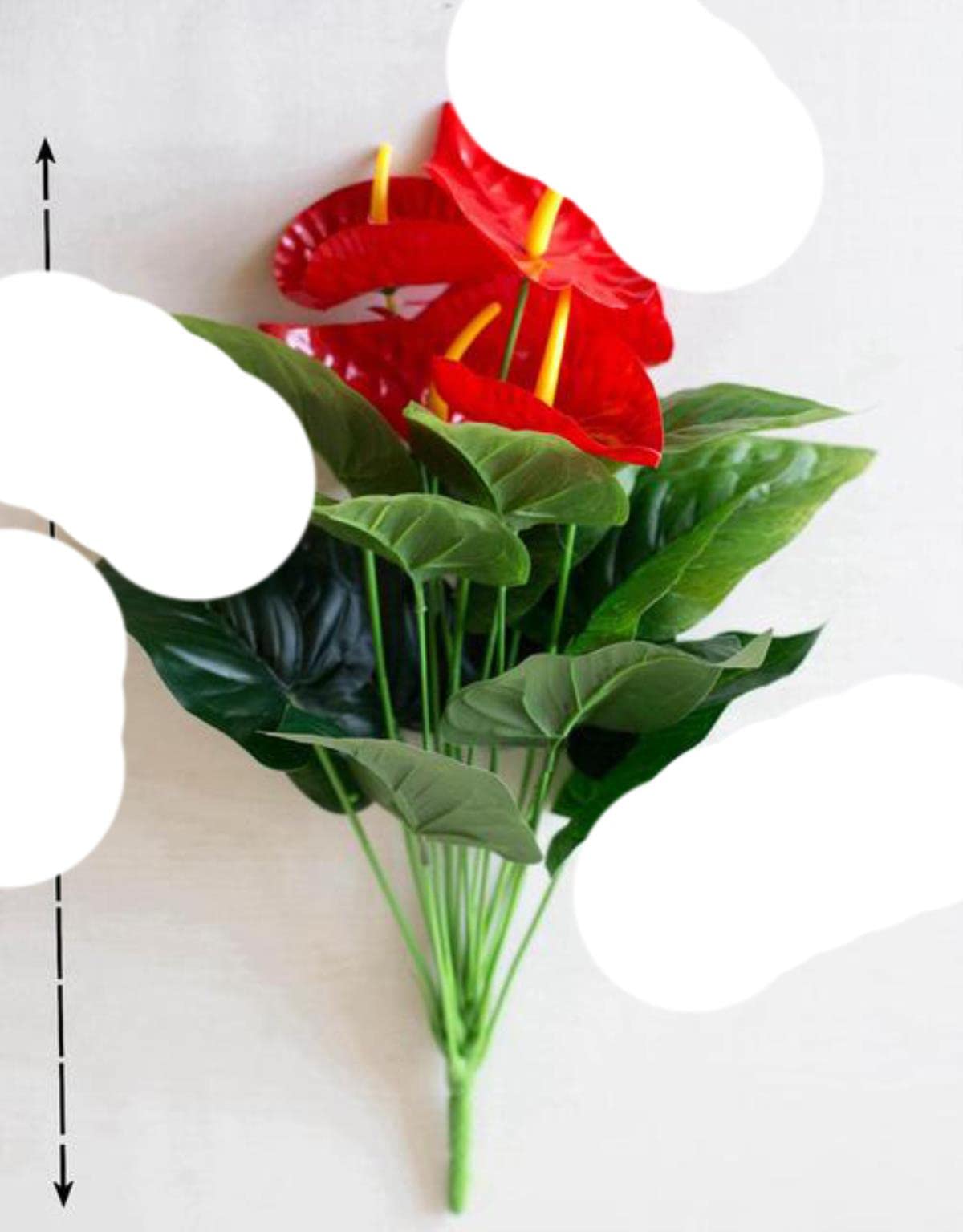 Amazon.de: 49cm 18Heads Knstliche Grne Monstera Bltter Hausgarten  Wohnzimmer Schlafzimmer Dekoration Geflschte Pflanzen-Rot