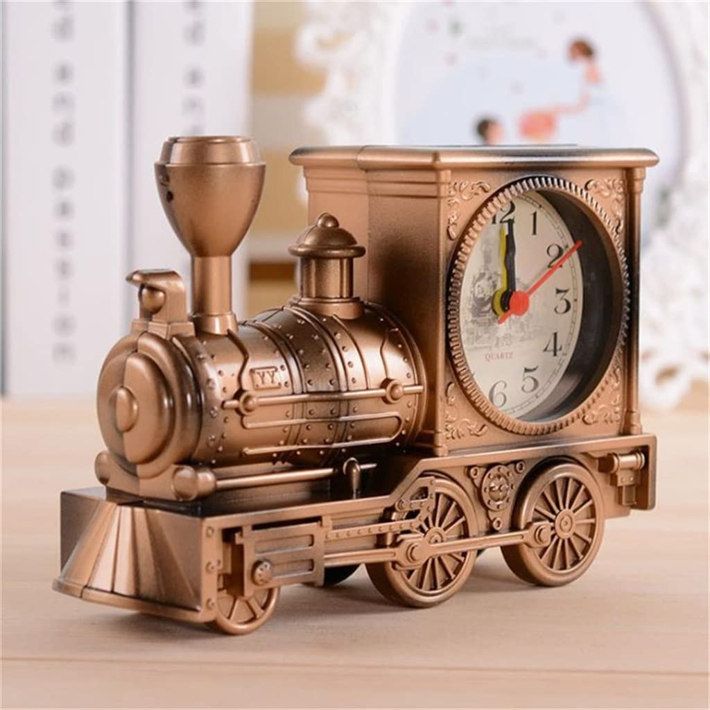 DCYEQRQ Antique Digital Alarm Clock Bedroom Mechanical Table Clock Creative Classic Train Desk Watch Office Electronic Clock Color
