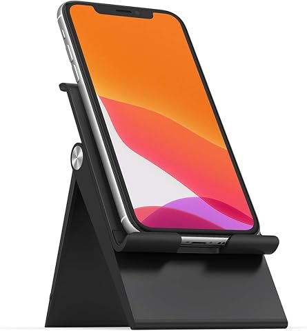 UGREEN ayarlanabilir cep telefonu standı iPhone 11 Pro Max XS, Galaxy S20 S10, Huawei P30 vb. ile uyumlu (siyah)
